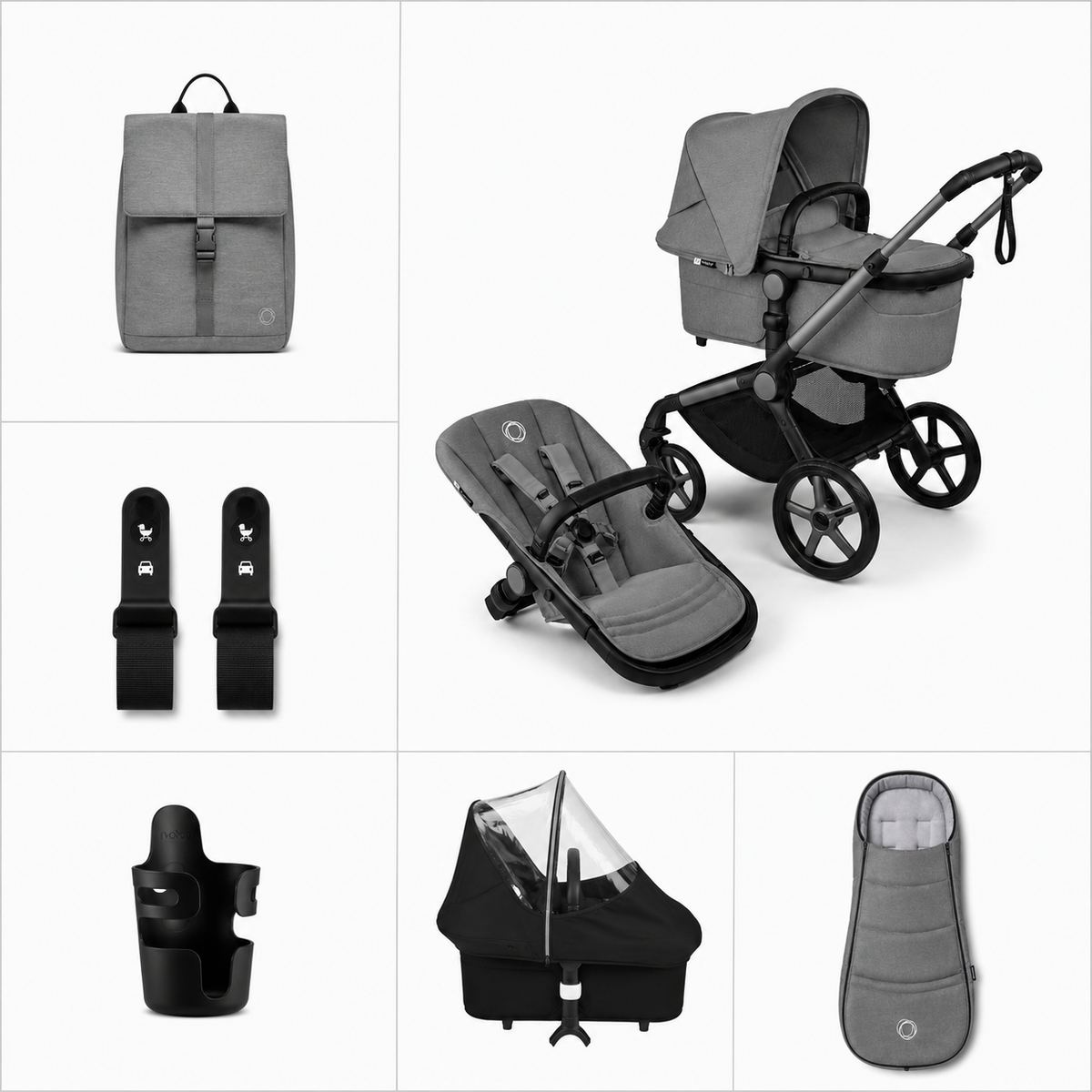Bugaboo  Fox 5 Renew Essentials Bundle  Moon Grey /Gestell Black