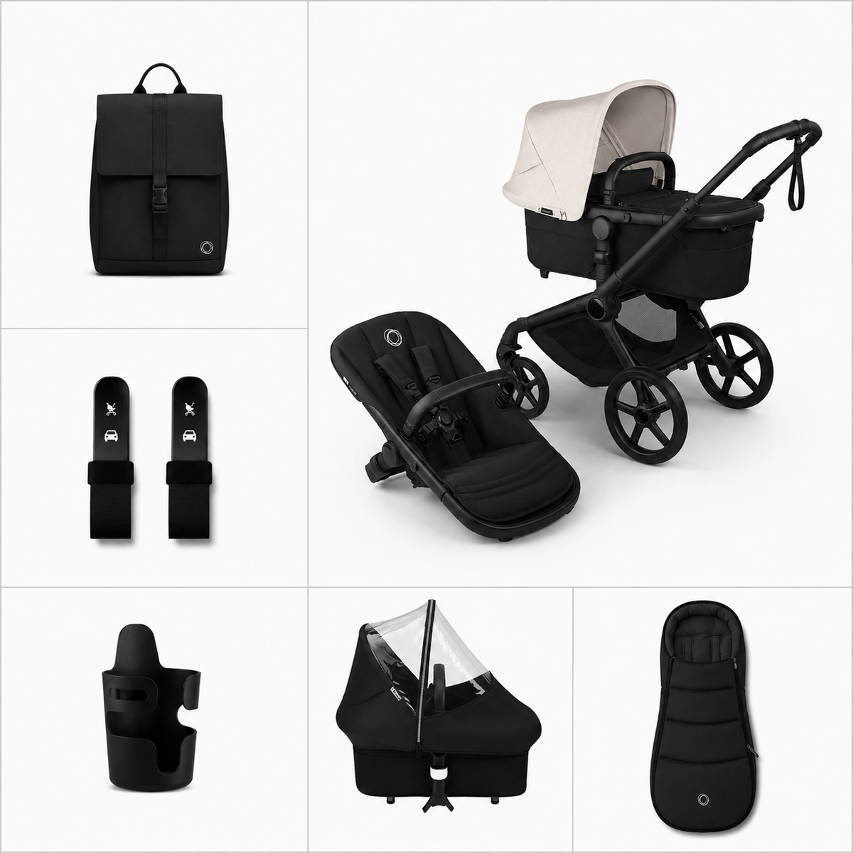 Bugaboo  Fox 5 Renew Essentials Bundle  Black-Misty White /Gestell Black