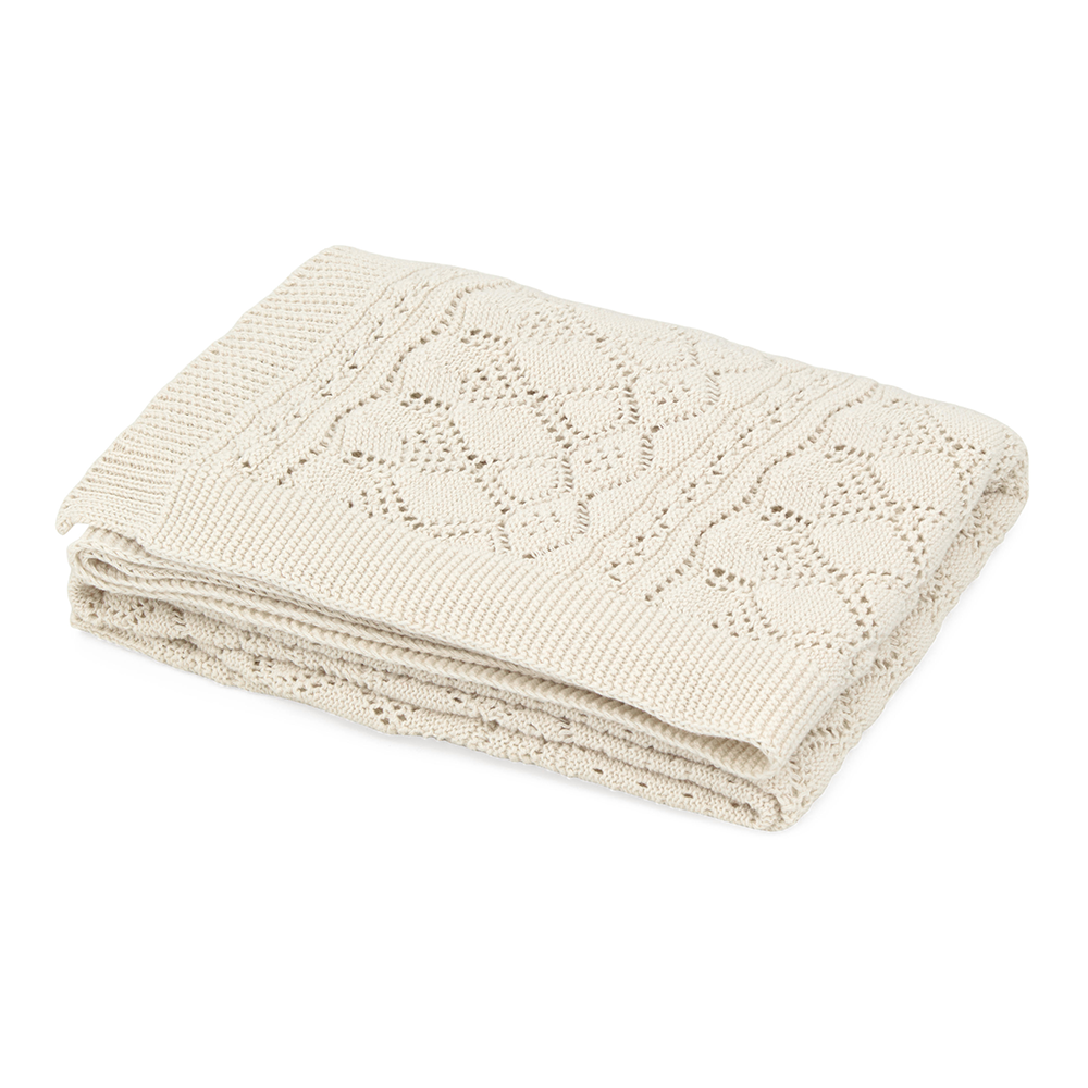 Cam Cam Copenhagen Strickdecke für Babys 'Pointelle' Off White