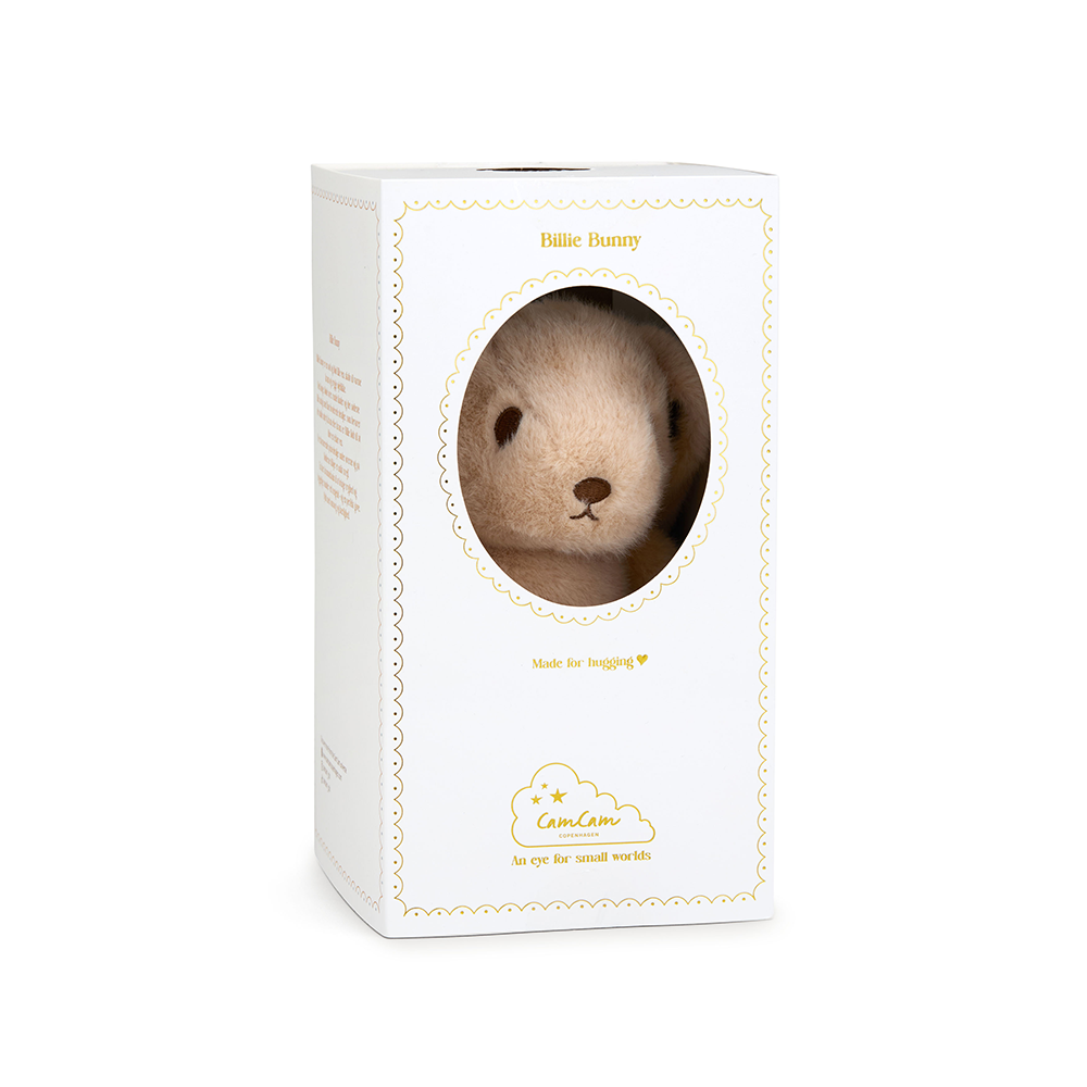 Cam Cam Copenhagen Doudou lapin « Billie Bunny » taille moyenne latte/rayures classiques caramel