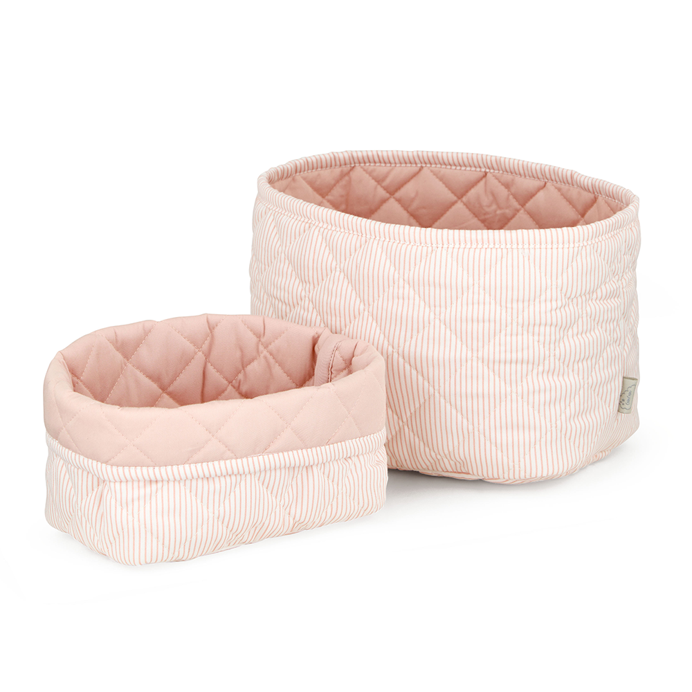 Cam Cam Copenhagen Aufbewahrungkorb 2er Set Classic Stripes Rose