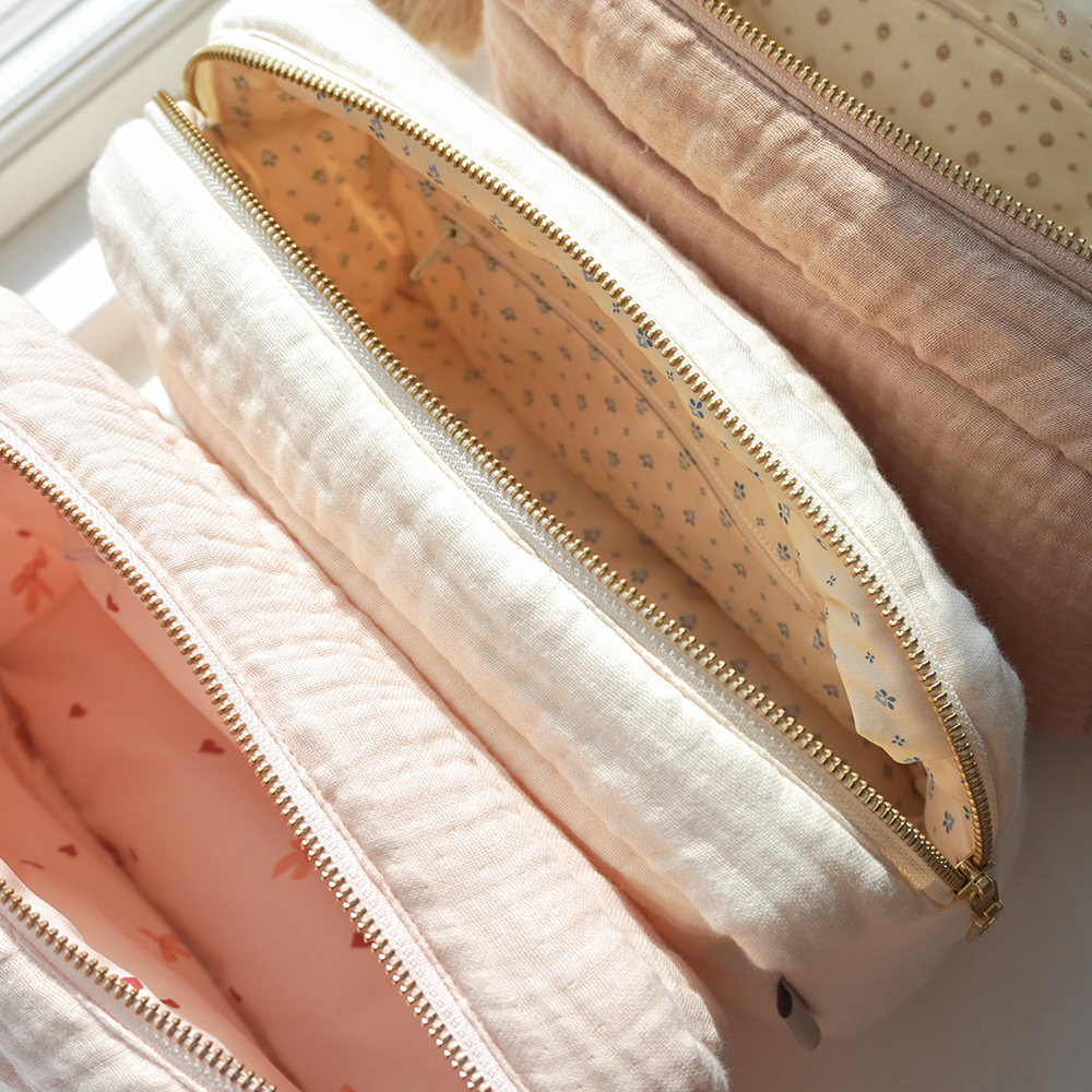 Cam Cam Copenhagen Trousse de Toilette en Mousseline Blanc Antique