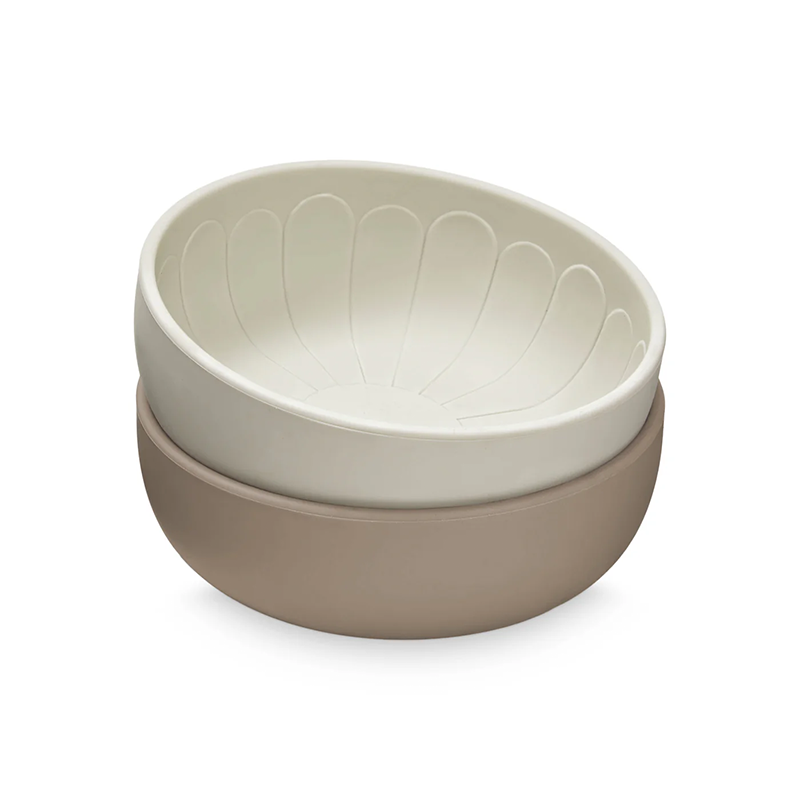 Cam Cam Copenhagen  Silikon Schüsseln 'Flower' 2er Set  Earth Mix