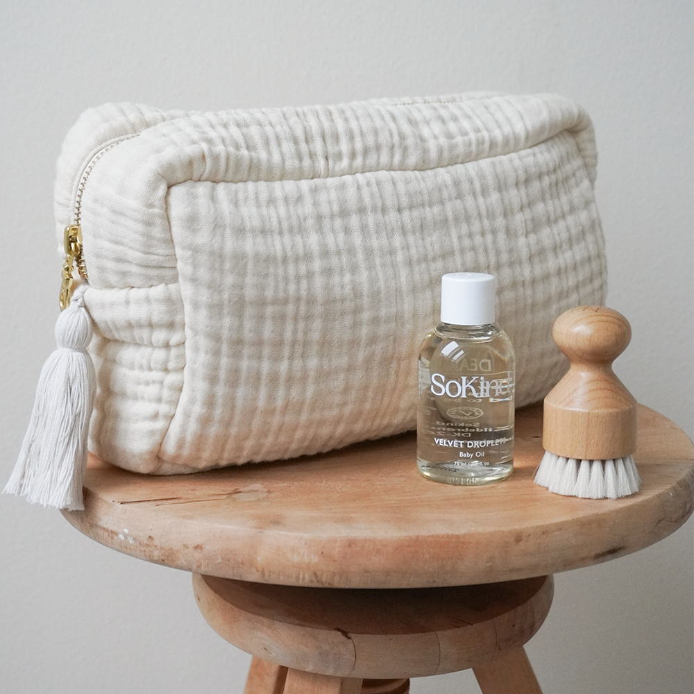 Cam Cam Copenhagen Trousse de Toilette en Mousseline Blanc Antique