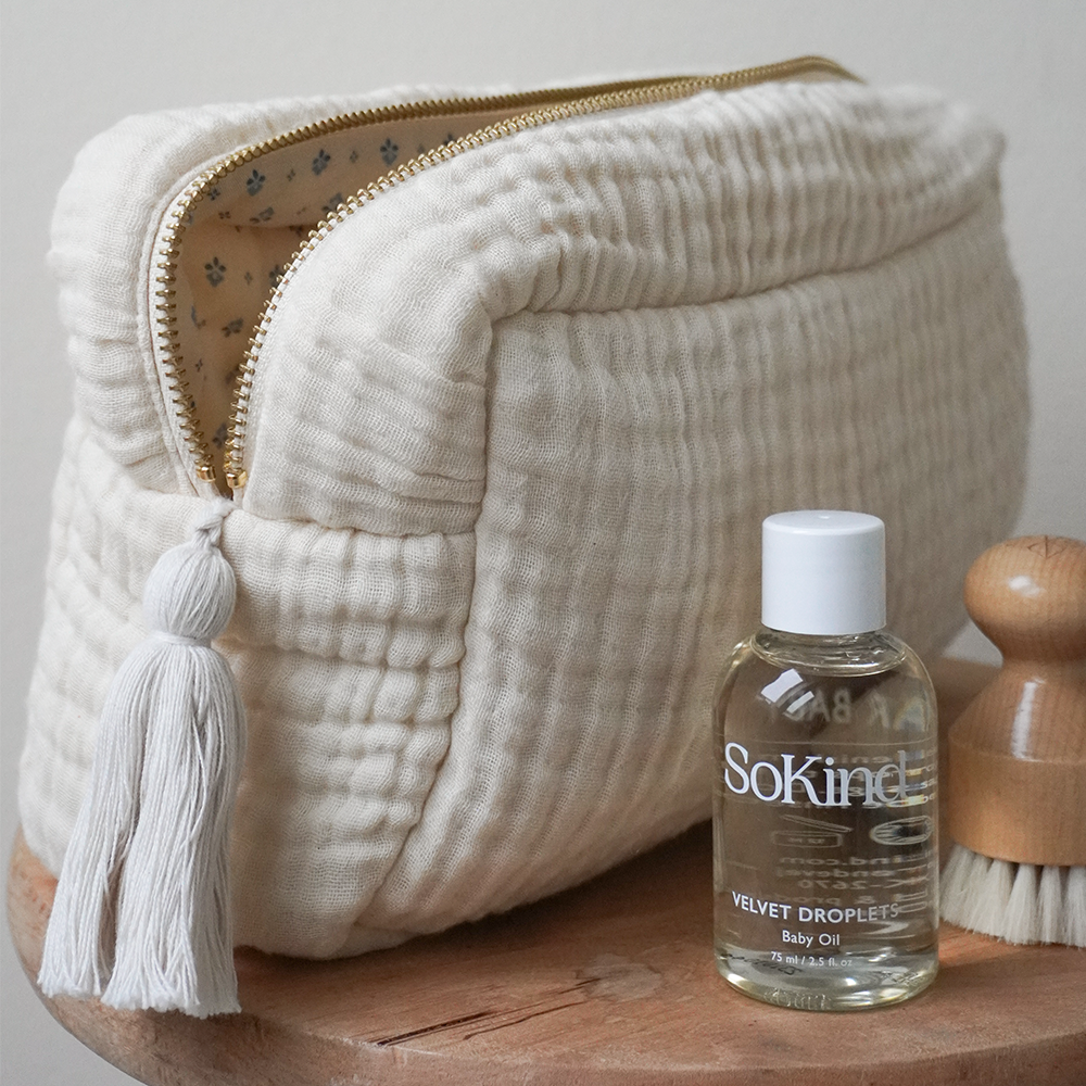 Cam Cam Copenhagen Trousse de Toilette en Mousseline Blanc Antique