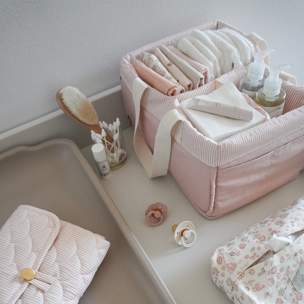 Cam Cam Copenhagen Windelkorb/Box Classic Stripes Rose - Online MY SNOWFLAKE