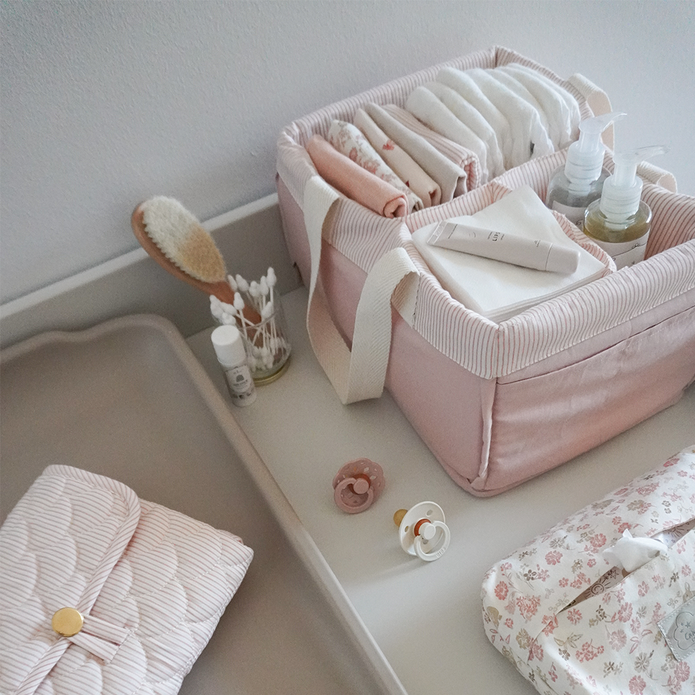 Cam Cam Copenhagen Windelkorb/Box Classic Stripes Rose - Online MY SNOWFLAKE