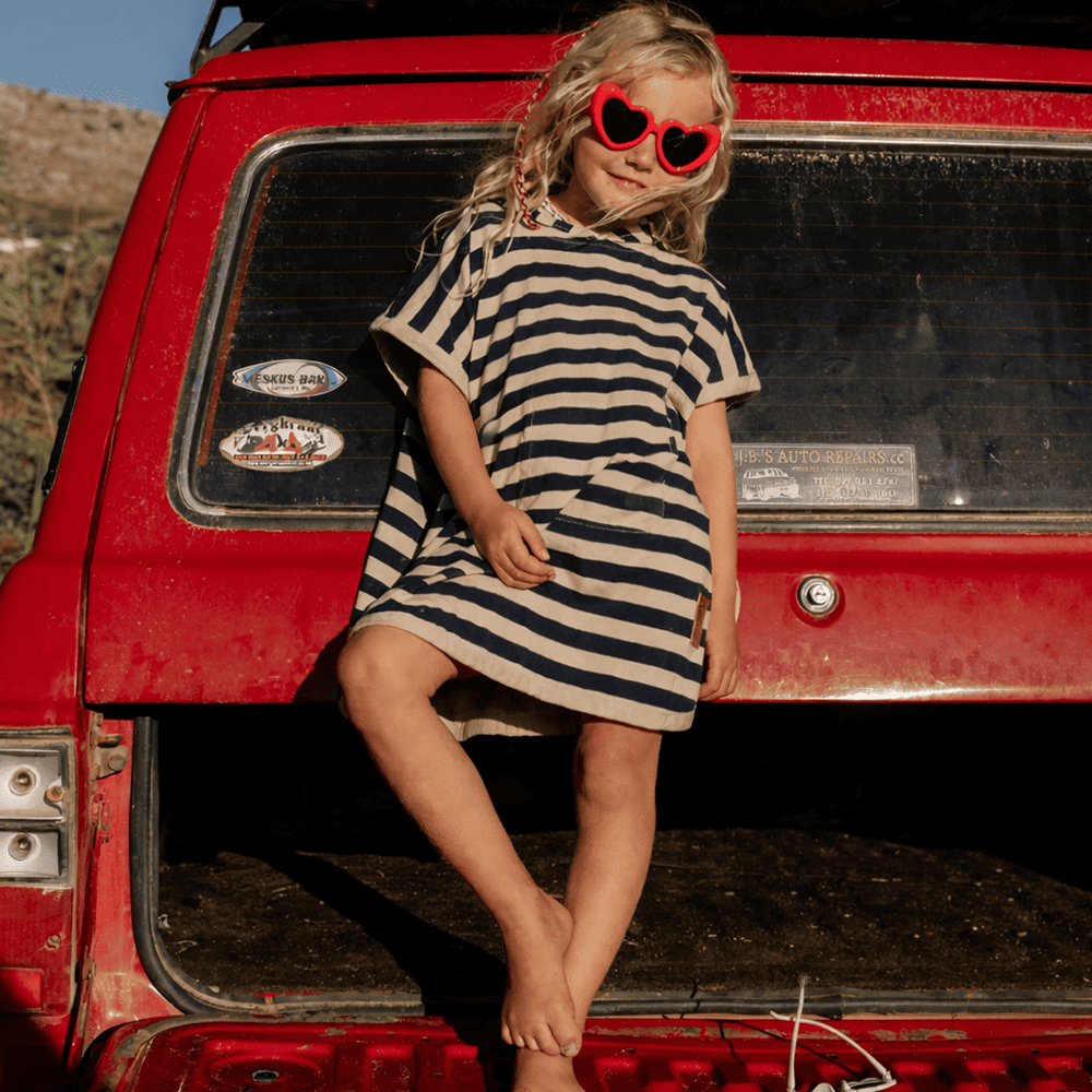 Cloby UV-Poncho Peanut/Sandy Stripe - Online MY SNOWFLAKE