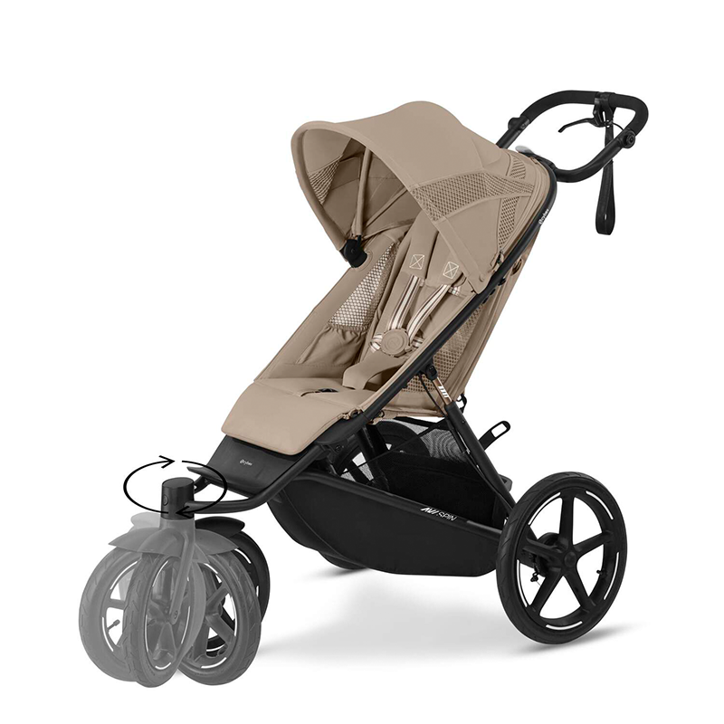 Cybex Avi Spin Dreirad Kinderwagen in Almond Beige. 
