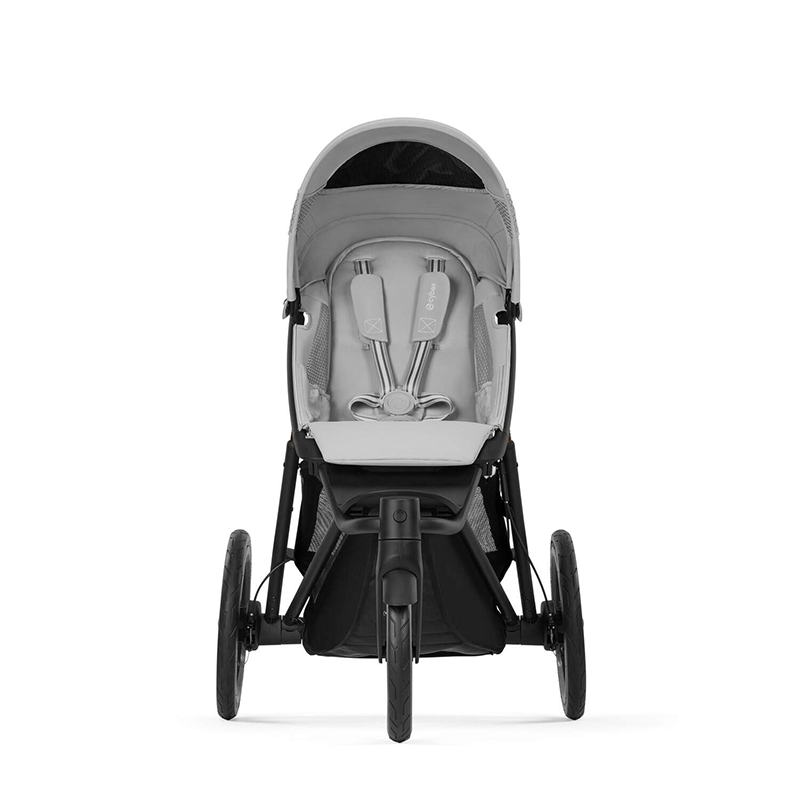 Cybex Avi Spin Dreirad Kinderwagen in Grau von vorne. 