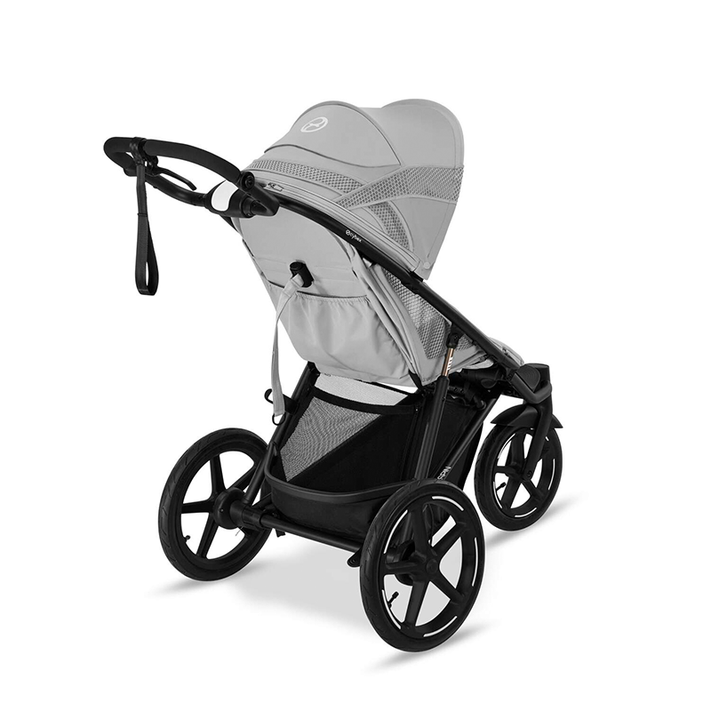 Cybex Avi Spin Dreirad Kinderwagen in Grau von der Seite. 