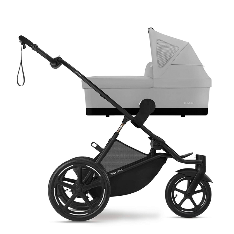 Cybex Avi Spin Dreirad Kinderwagen in Grau mit Babywanne.