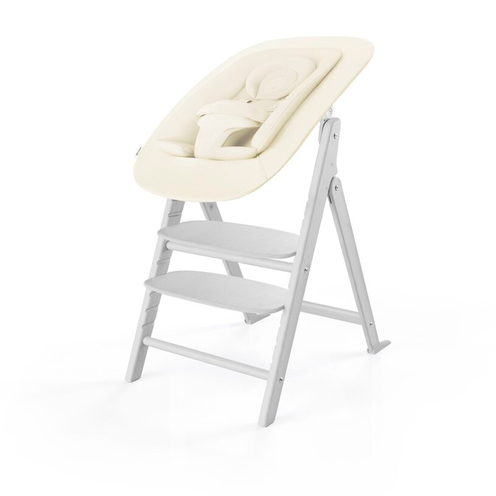 Chaise haute Cybex Click & Fold 4-en-1 Tout blanc