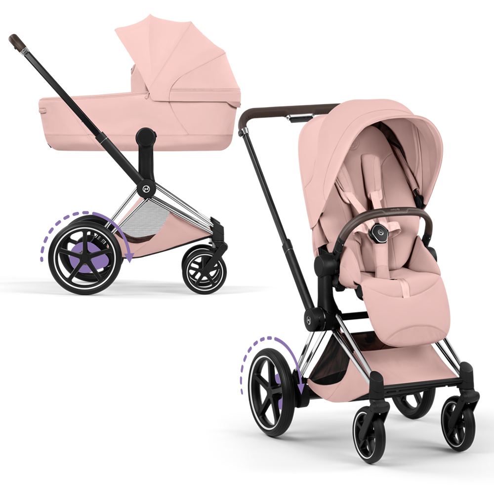 Cybex e-Priam Style Chrome Marron/Rose Pêche