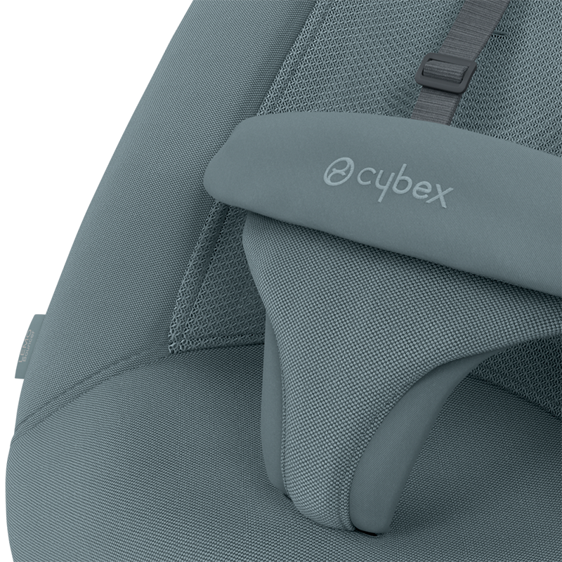 Nahaufaunahme vom Cybex Lemo Bouncer in Stone Blue. 