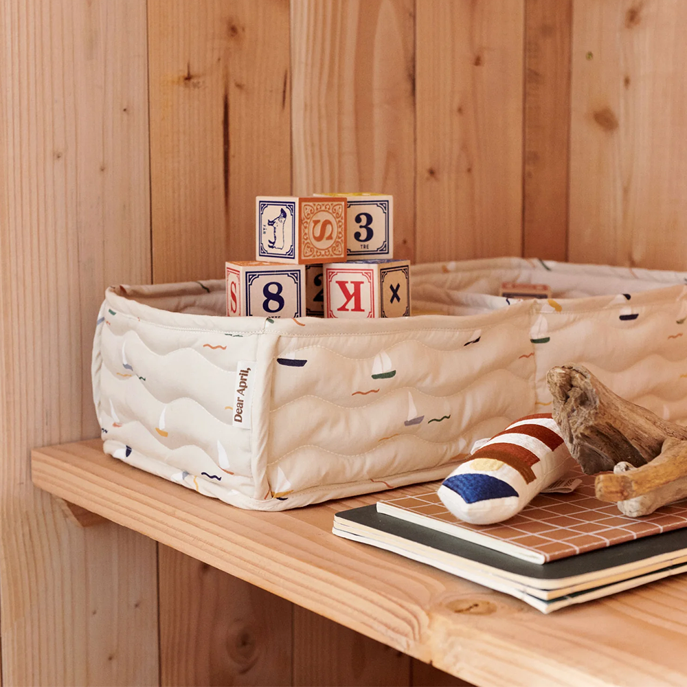 Dear April Storage Basket with Compartments 'Otto' Pond Boats