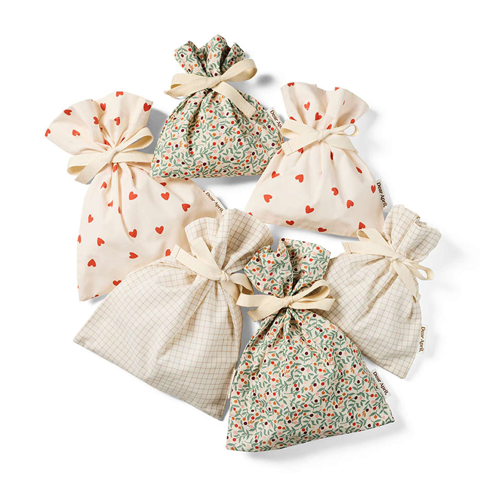 Dear April Geschenkbeutel-Set 'Holis' Mix of Little Check, Little Love, Forest Berries
