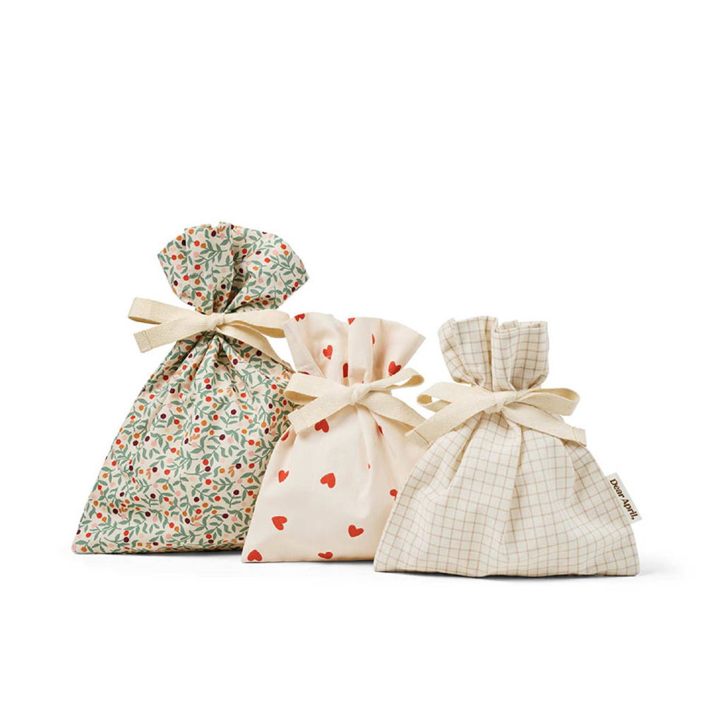 Dear April Geschenkbeutel-Set 'Holis' Mix of Little Check, Little Love, Forest Berries