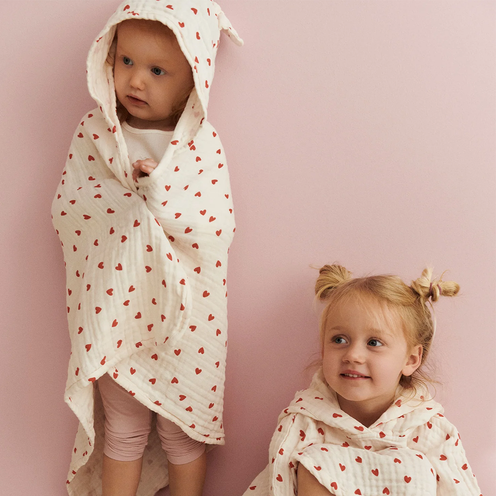 Serviette de bain à capuche Dear April Musselin 'Balou' Little Love