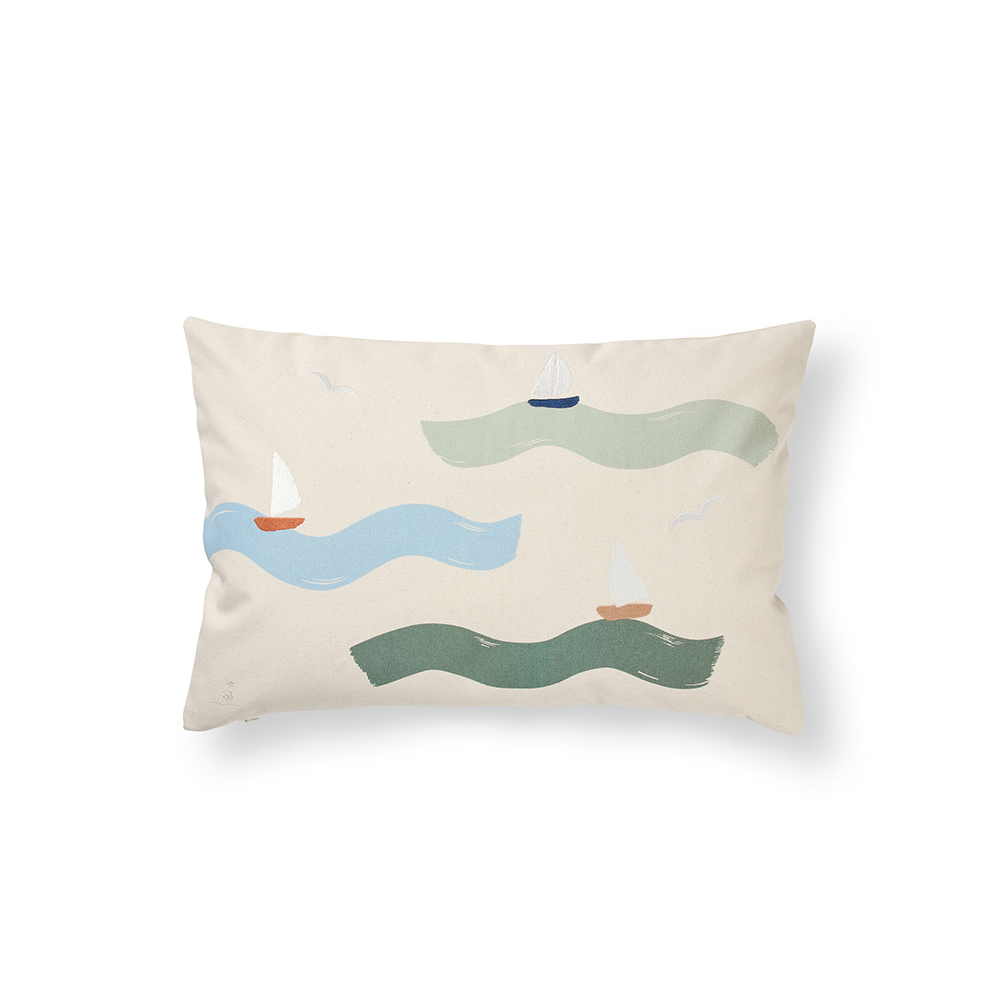 Dear April Besticktes Kissen &#39;Cinna&#39; Big Waves