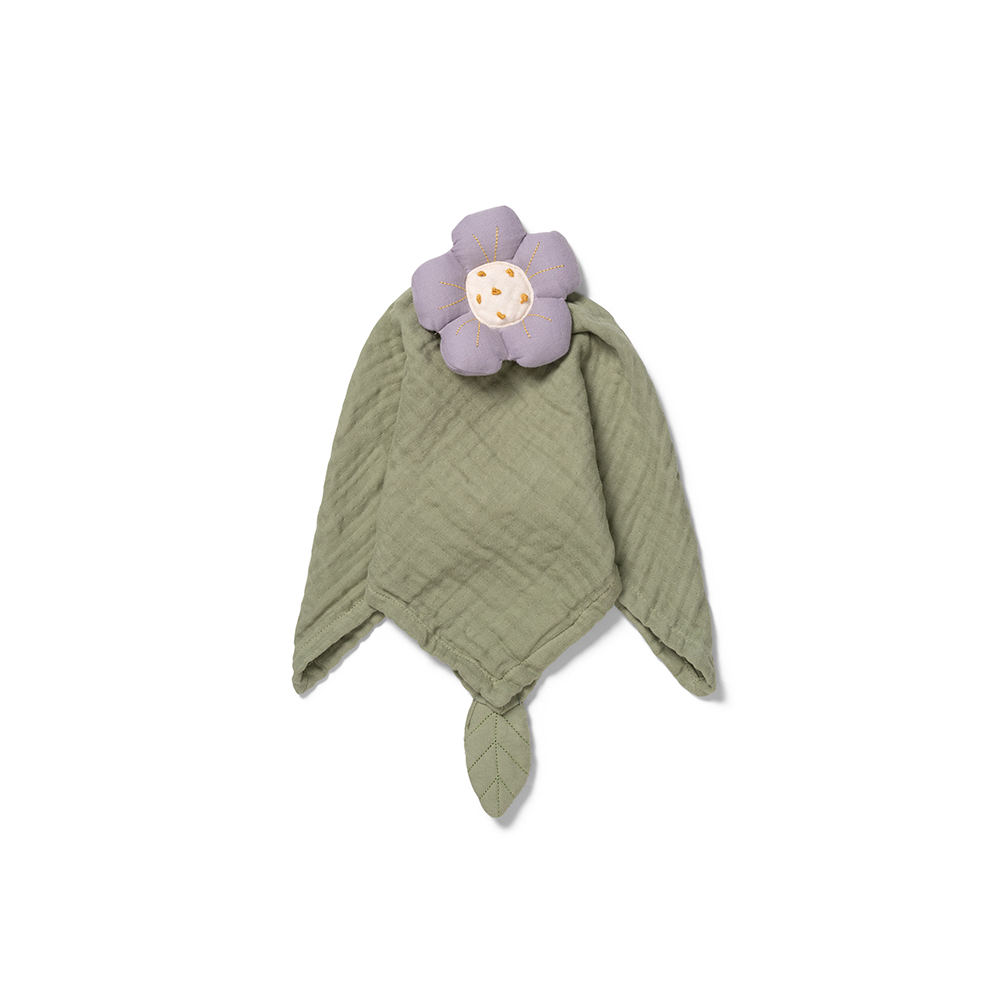 Doudou Dear April Musselin 'Fleur' Forest Green