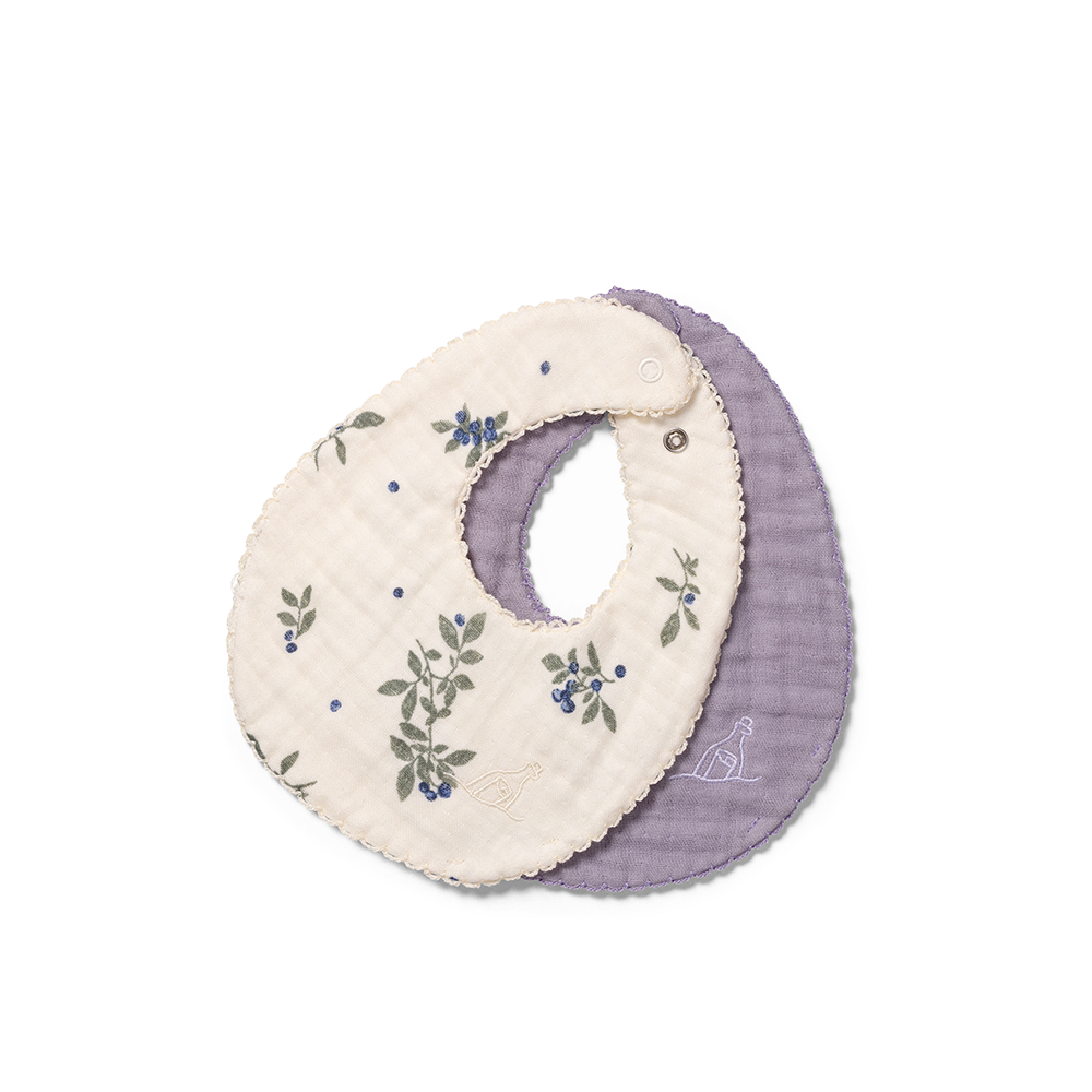 Dear April Musselin Lätzchen 2er-Set 'Koa' Blueberries/Lavender