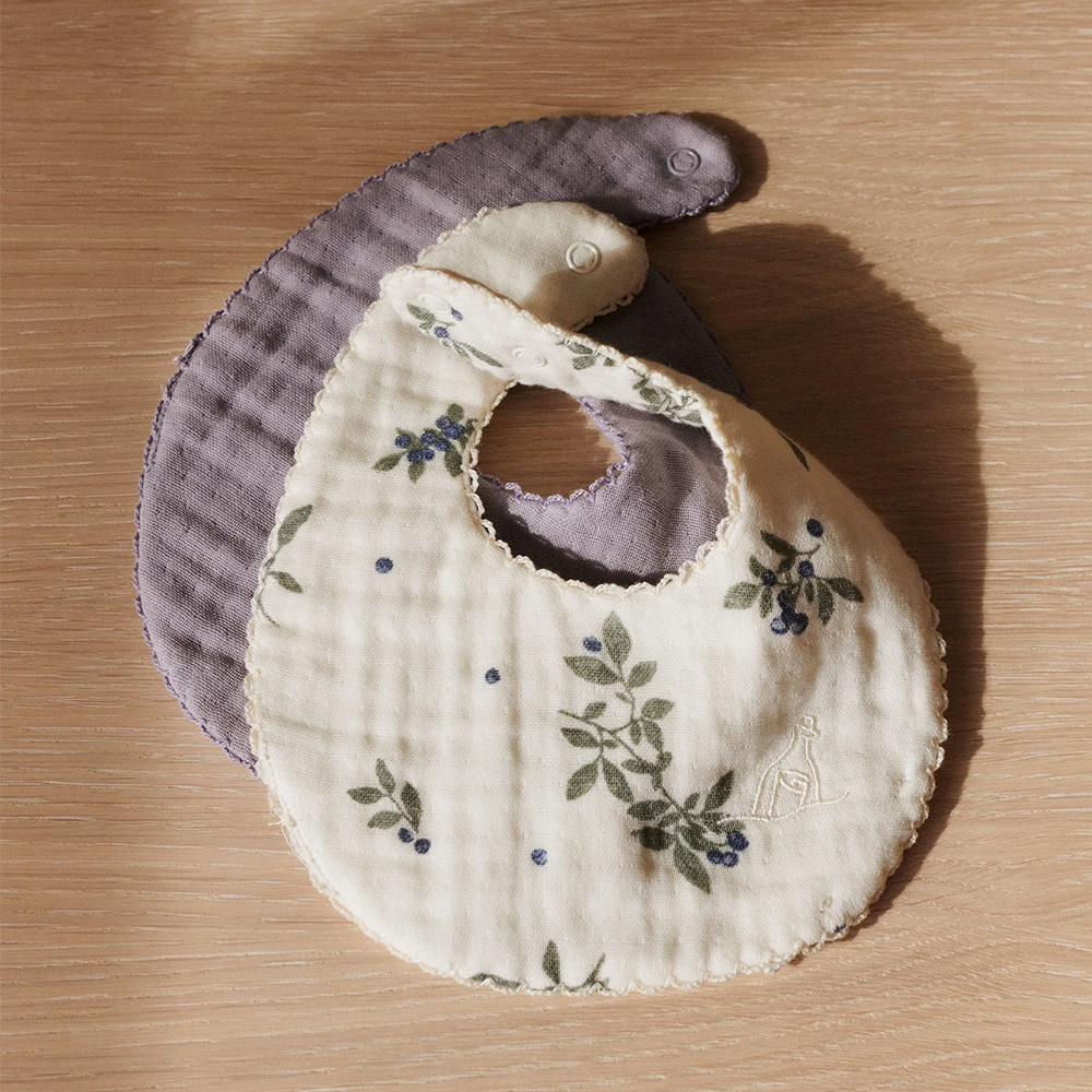 Dear April Musselin Lätzchen 2er-Set 'Koa' Blueberries/Lavender