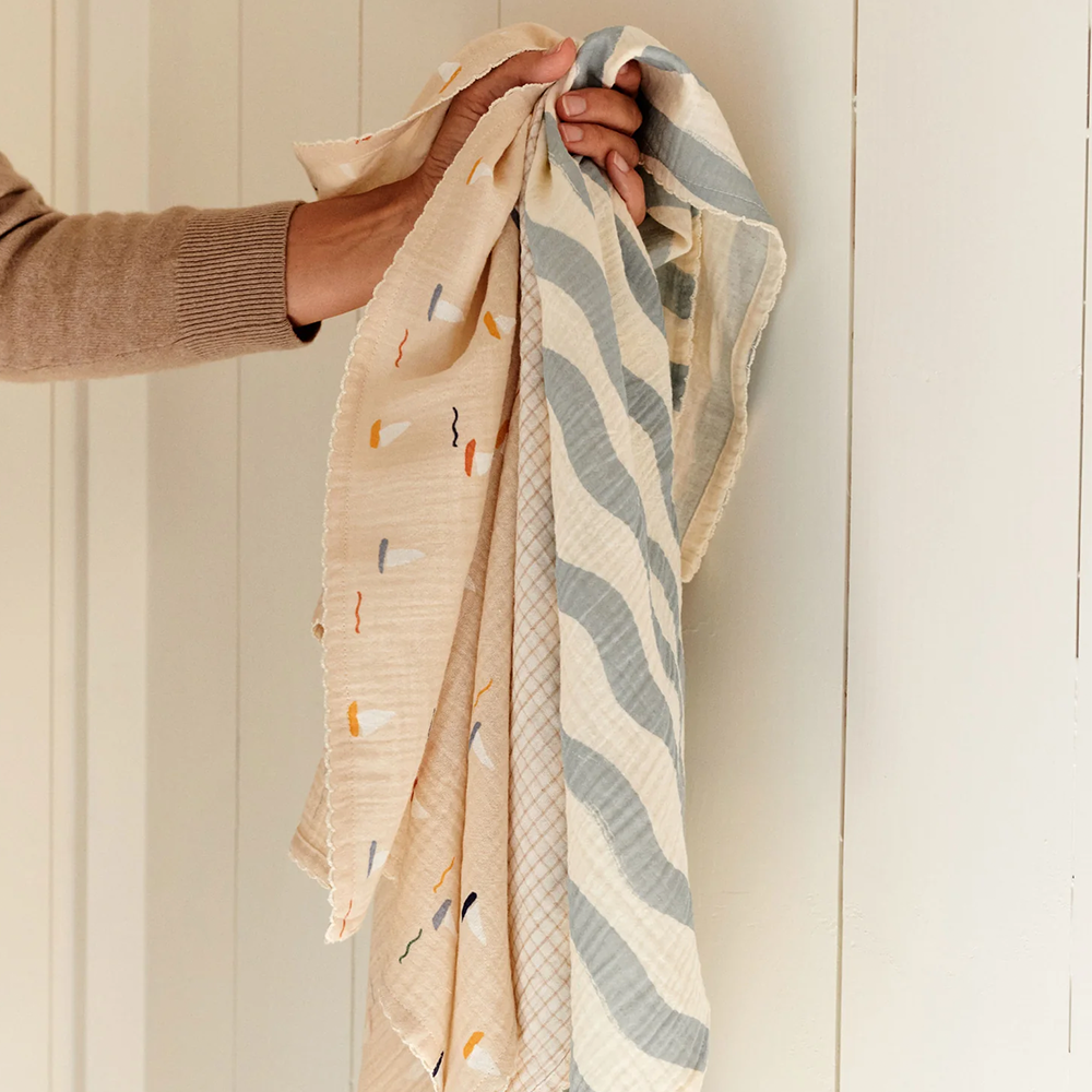 Dear April Muslin cloths 3-pack 'Mio' Waves
