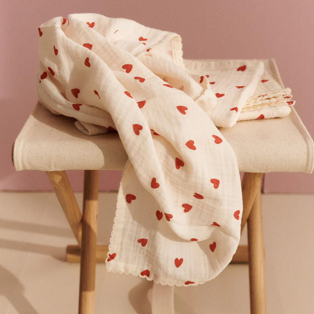 Dear April Musselin Mulltücher 3er-Pack 'Mio' Little Love