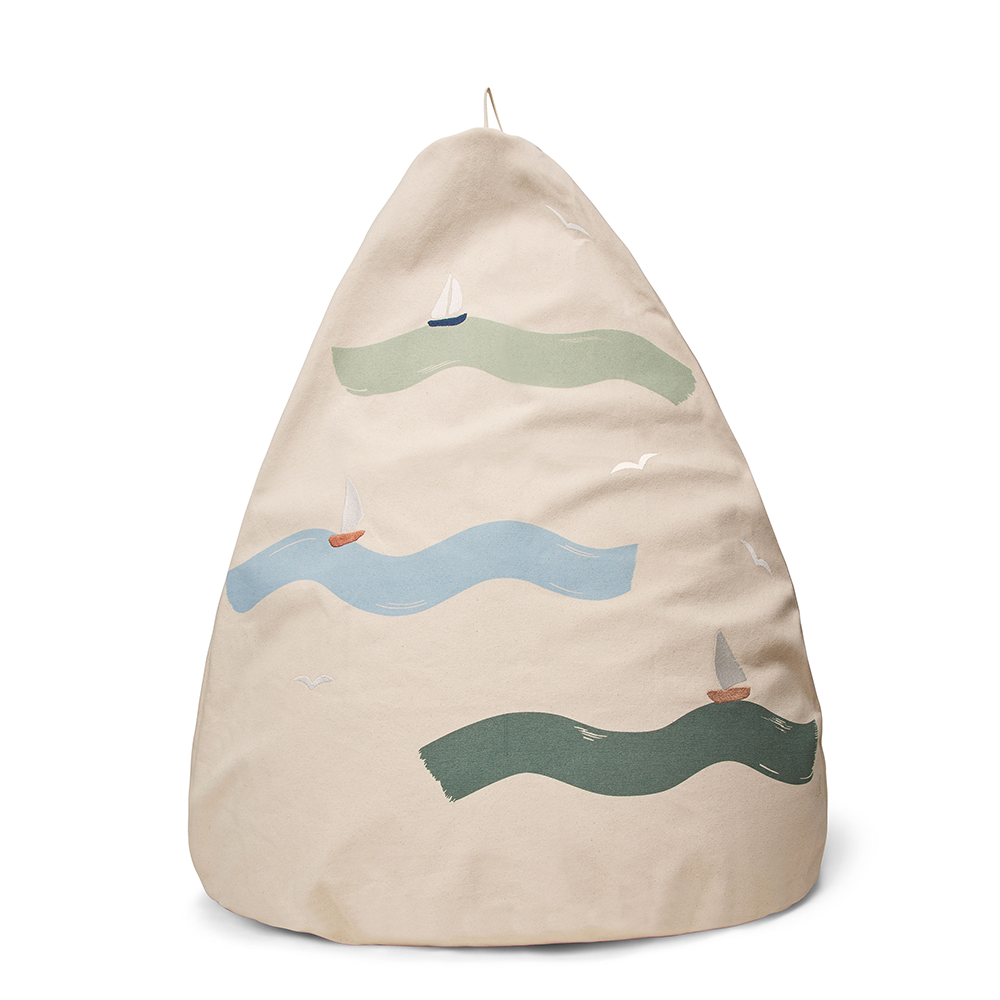 Dear April Embroidered Bean Bag 'Bay' Big Waves