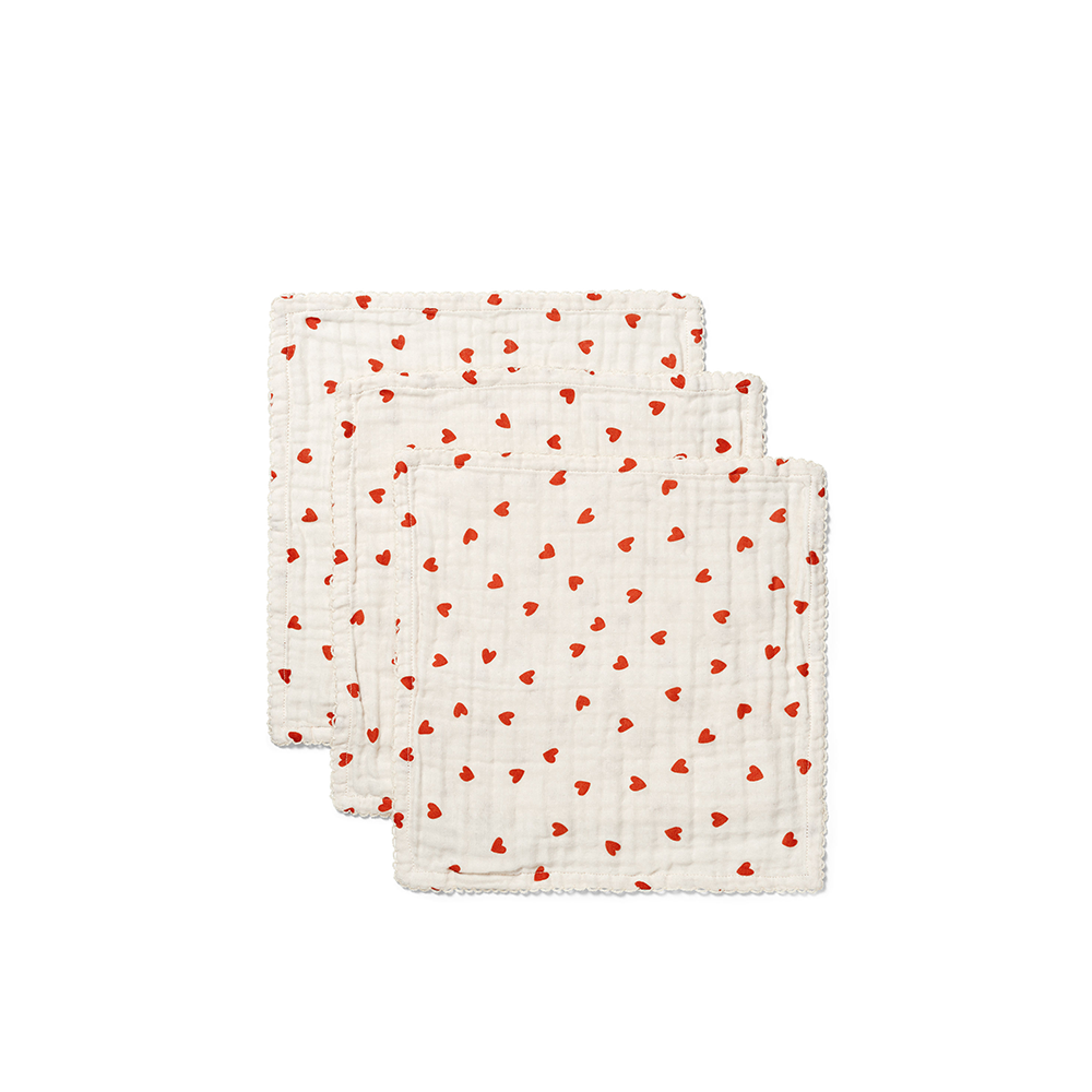 Dear April 3er-Set Musselin-Waschlappen 'Ren' Little Love