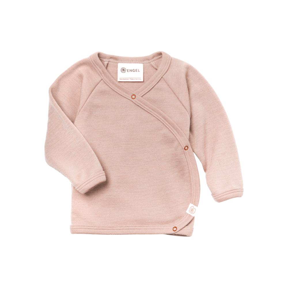 Engel  Schurwolle/Seide Baby-Wickelshirt Dusty Rose