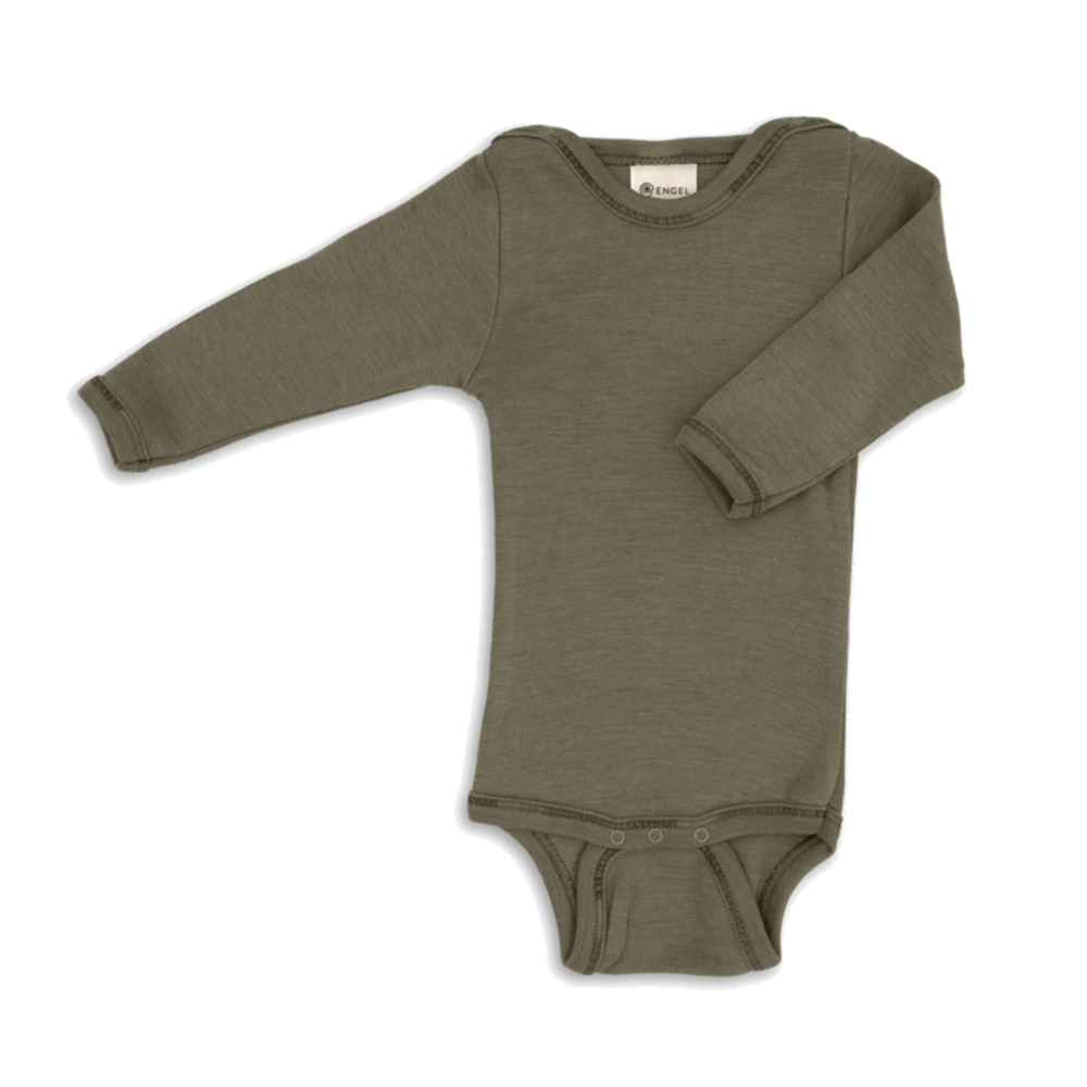 Engel  Schurwolle/Seide Langarmbody Olive