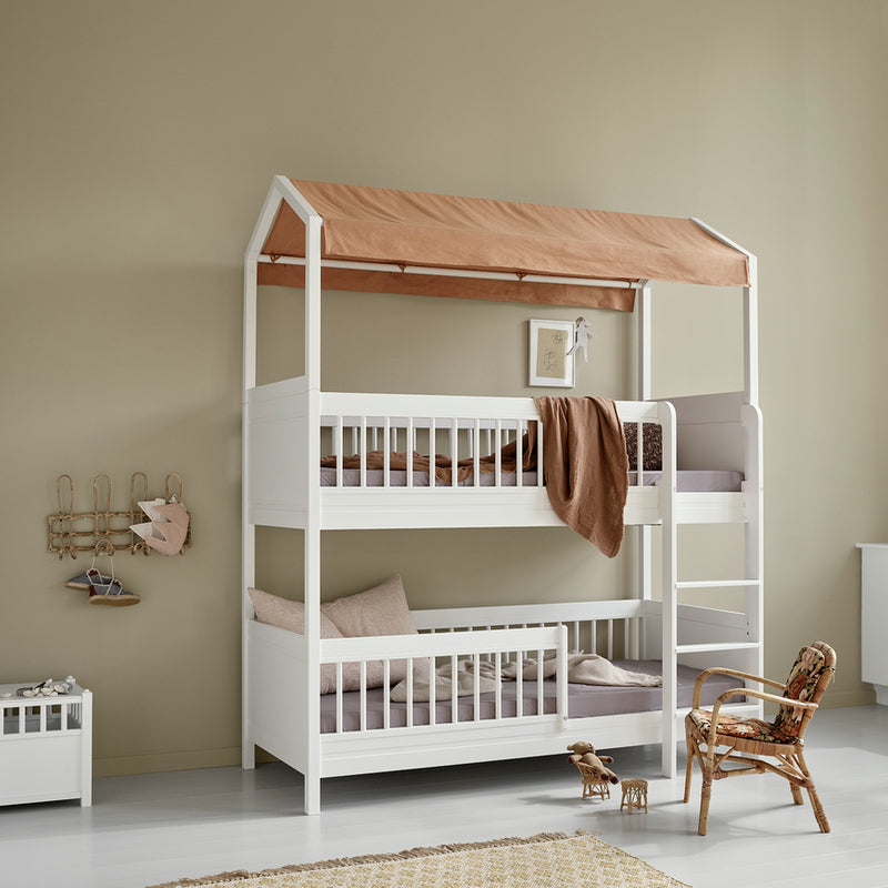 Ausstellungsstück Oliver Furniture  Seaside Lille+ Halbhohes Hochbett  Weiss mit Matratze und Himmelgestell
