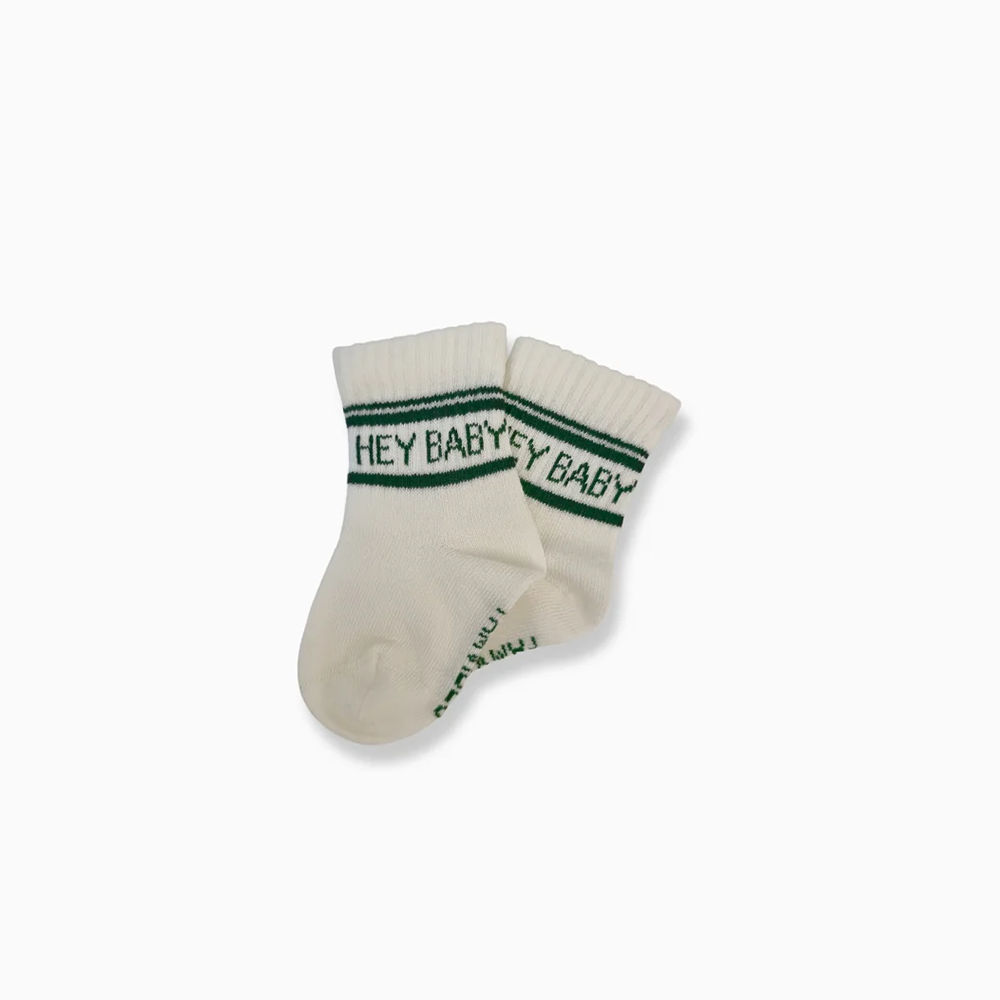 Famvibes Baby Socken &#39;Hey Baby&#39; Grün