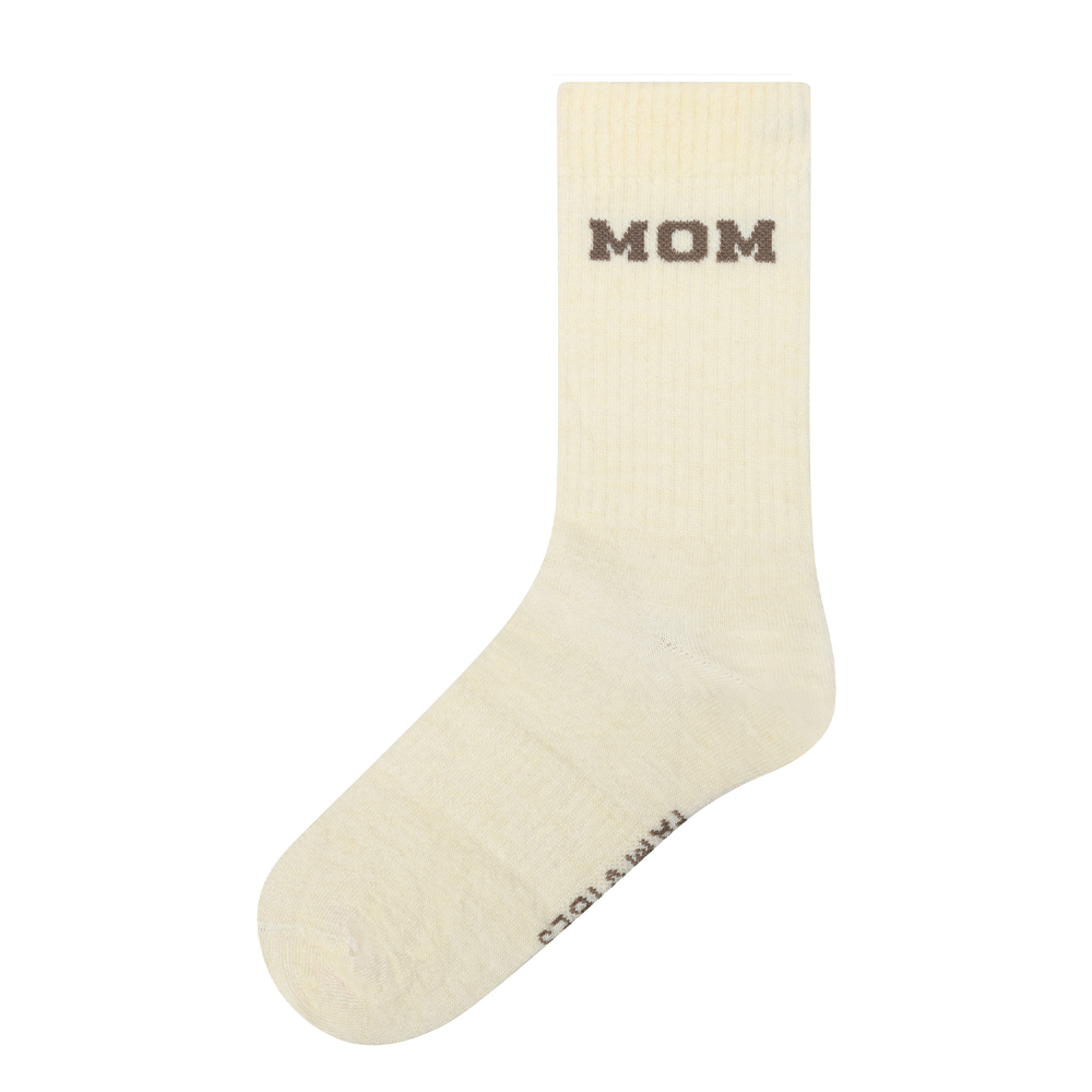 Famvibes College Wollsocken für Erwachsene 'Mom' Taupe