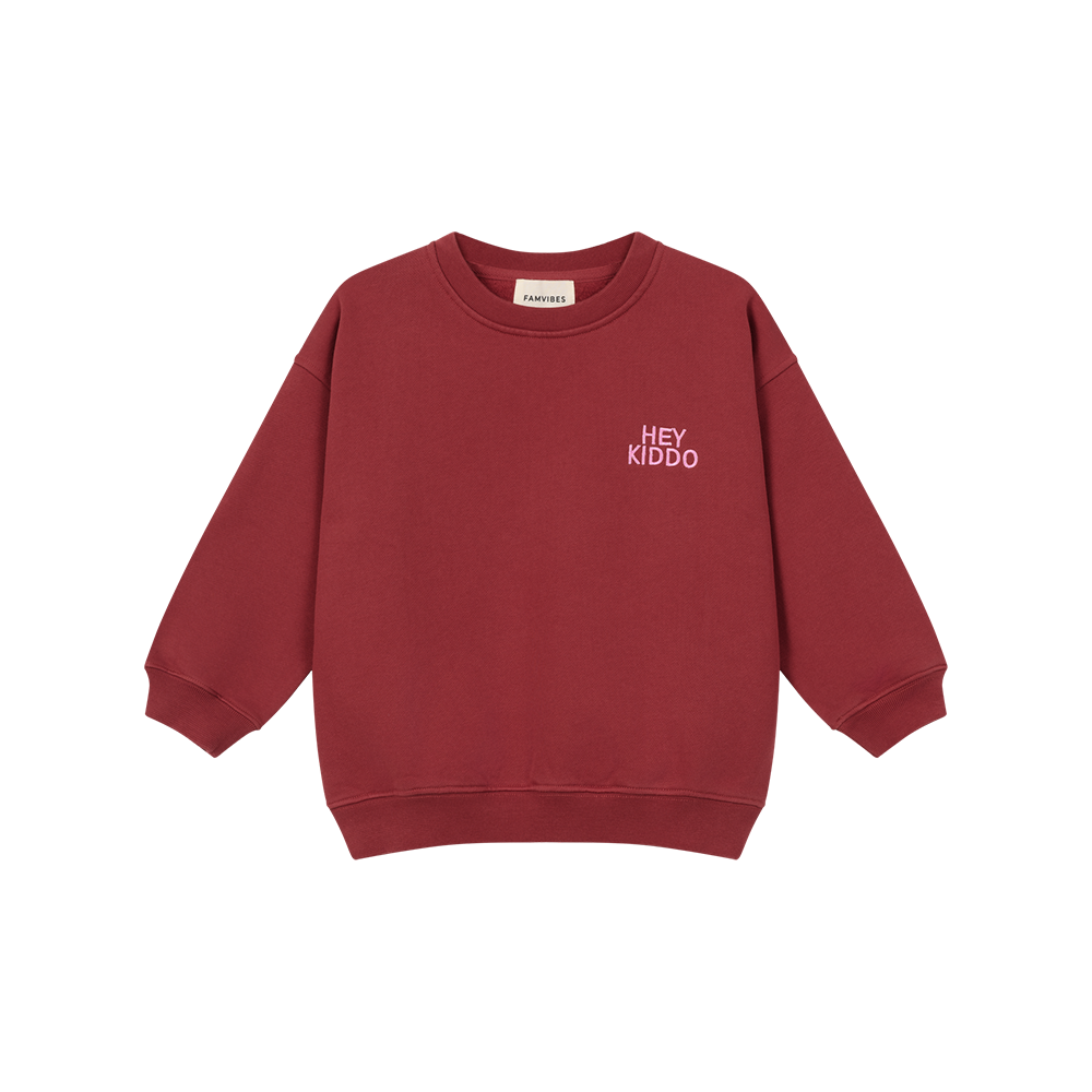 Famvibes Sweatshirt &#39;Hey Kiddo&#39; Burgundy