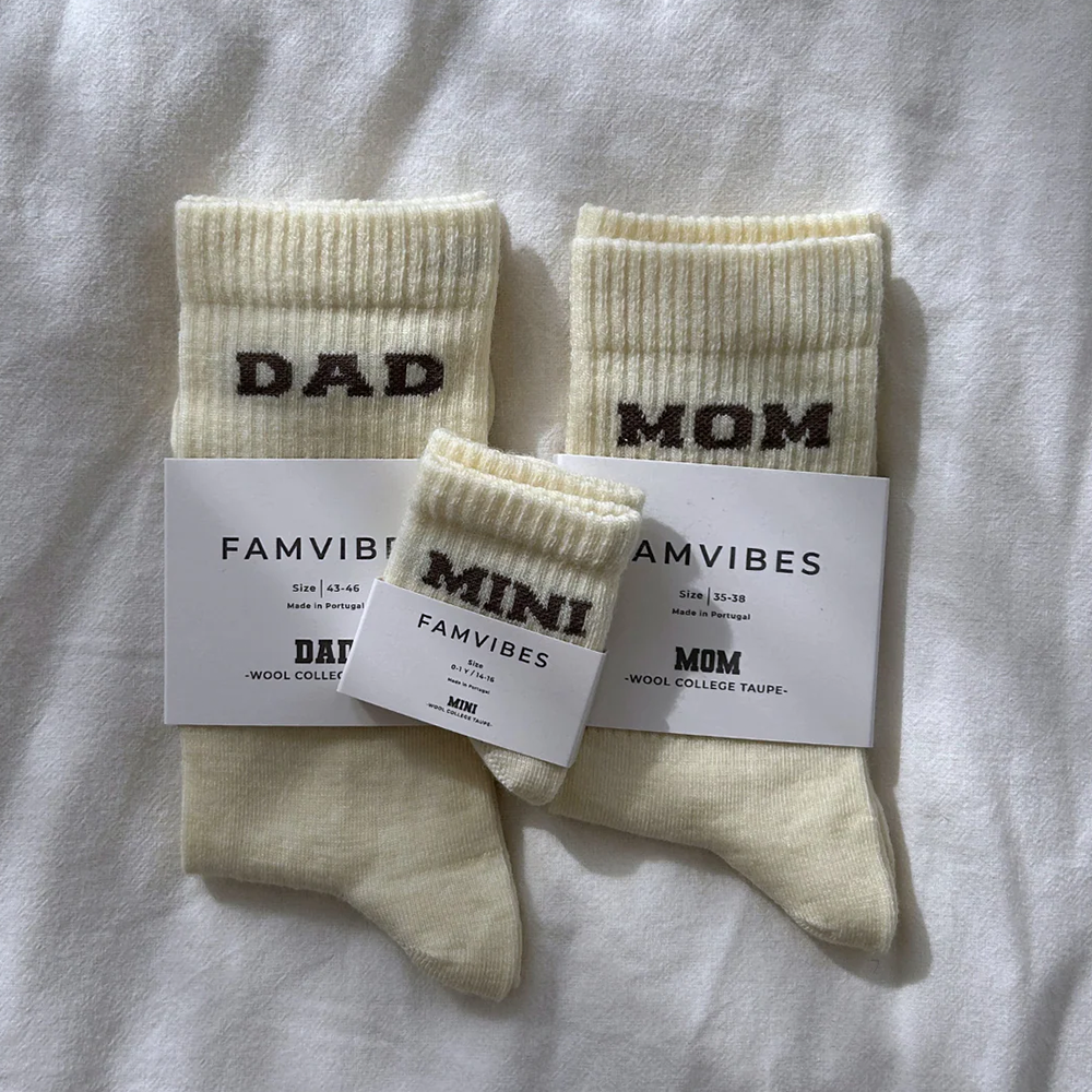 Famvibes College Wollsocken für Kinder 'Mini' Taupe