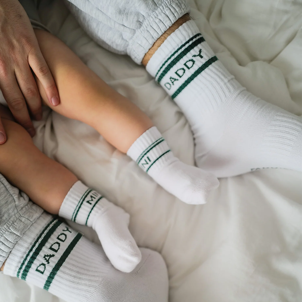 Famvibes Socken für Erwachsene &#39;Striped&#39; Daddy Weiss/Grün