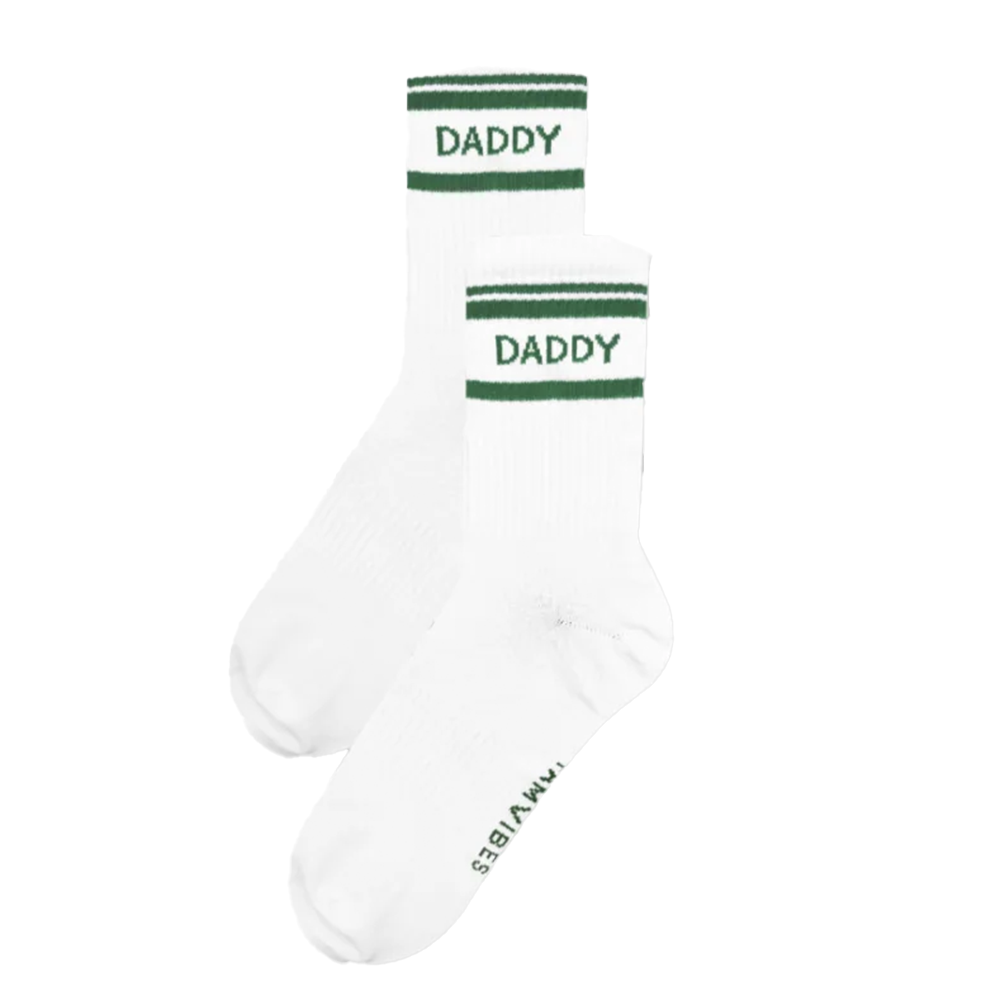 Famvibes Socken für Erwachsene &#39;Striped&#39; Daddy Weiss/Grün