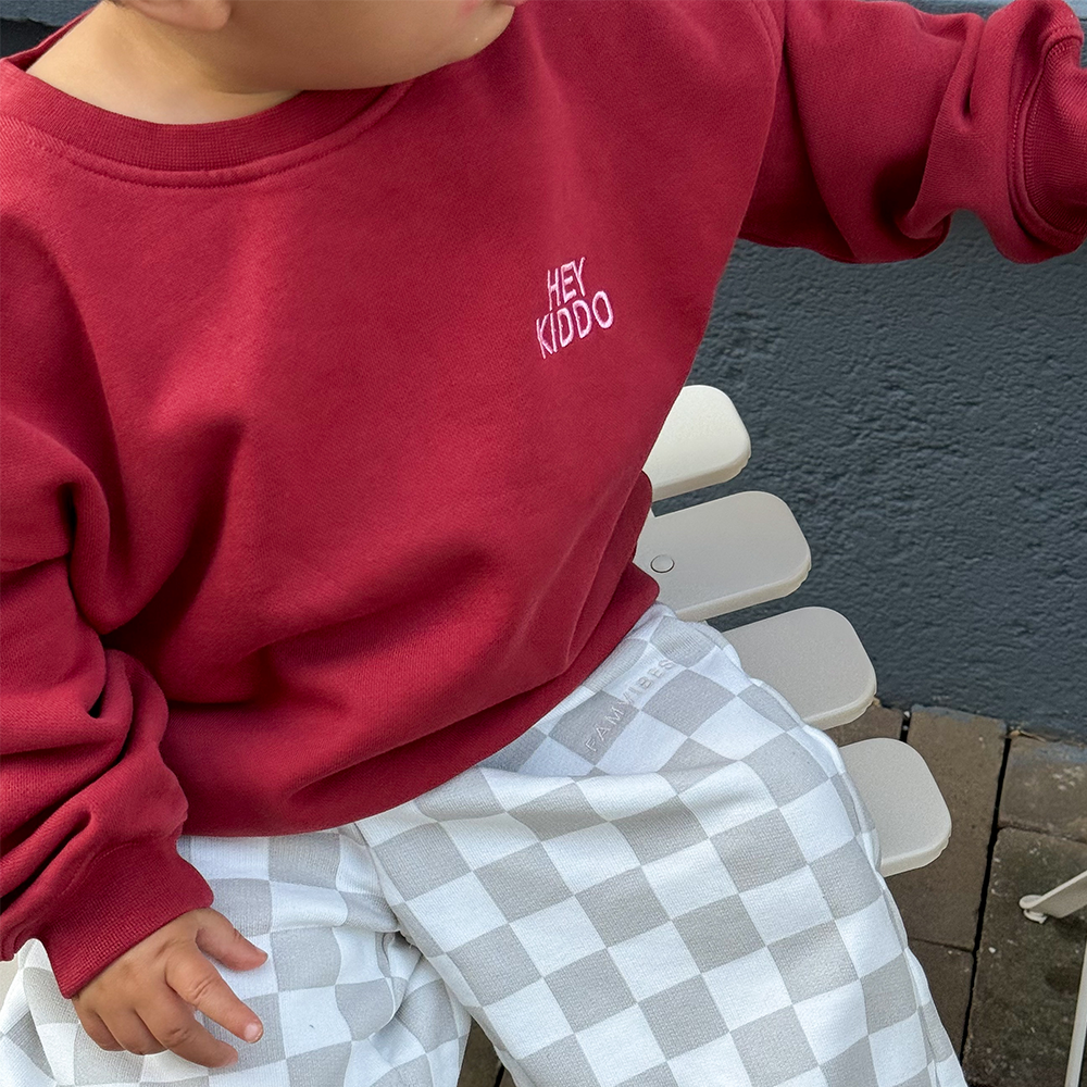 Famvibes Sweatshirt &#39;Hey Kiddo&#39; Burgundy