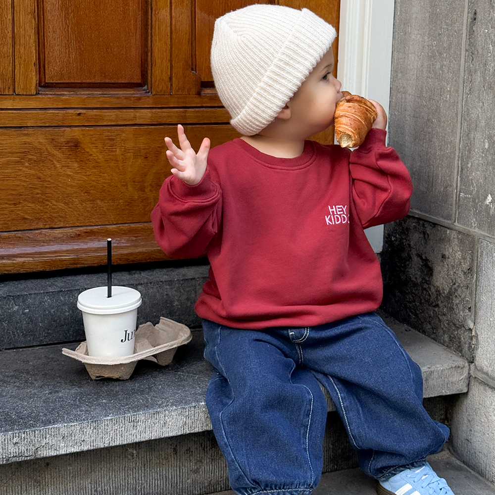 Famvibes Sweatshirt &#39;Hey Kiddo&#39; Burgundy