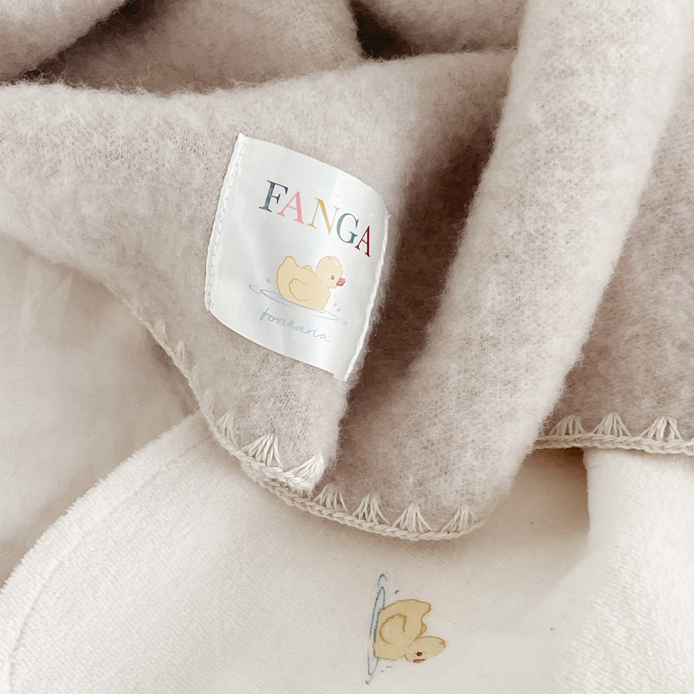 Fanga Fontana Wollfleece Babydecke 'Erba' Oatmeal Melange