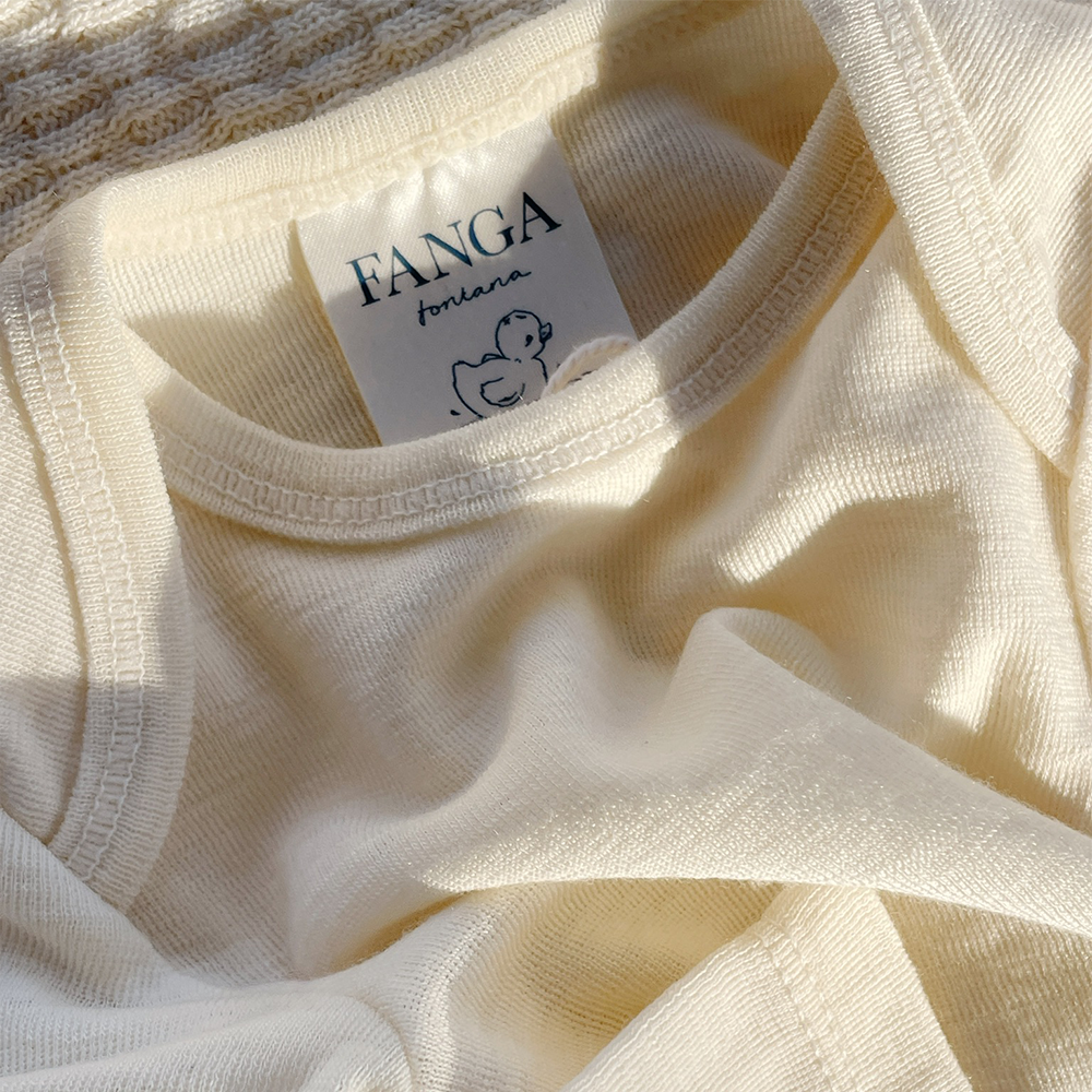 Fanga Fontana Body aus Merinowolle &#39;Erba&#39; Beige Melange