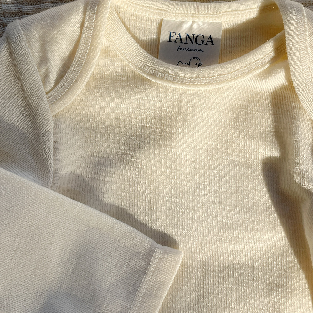 Fanga Fontana Body aus Merinowolle &#39;Erba&#39; Beige Melange