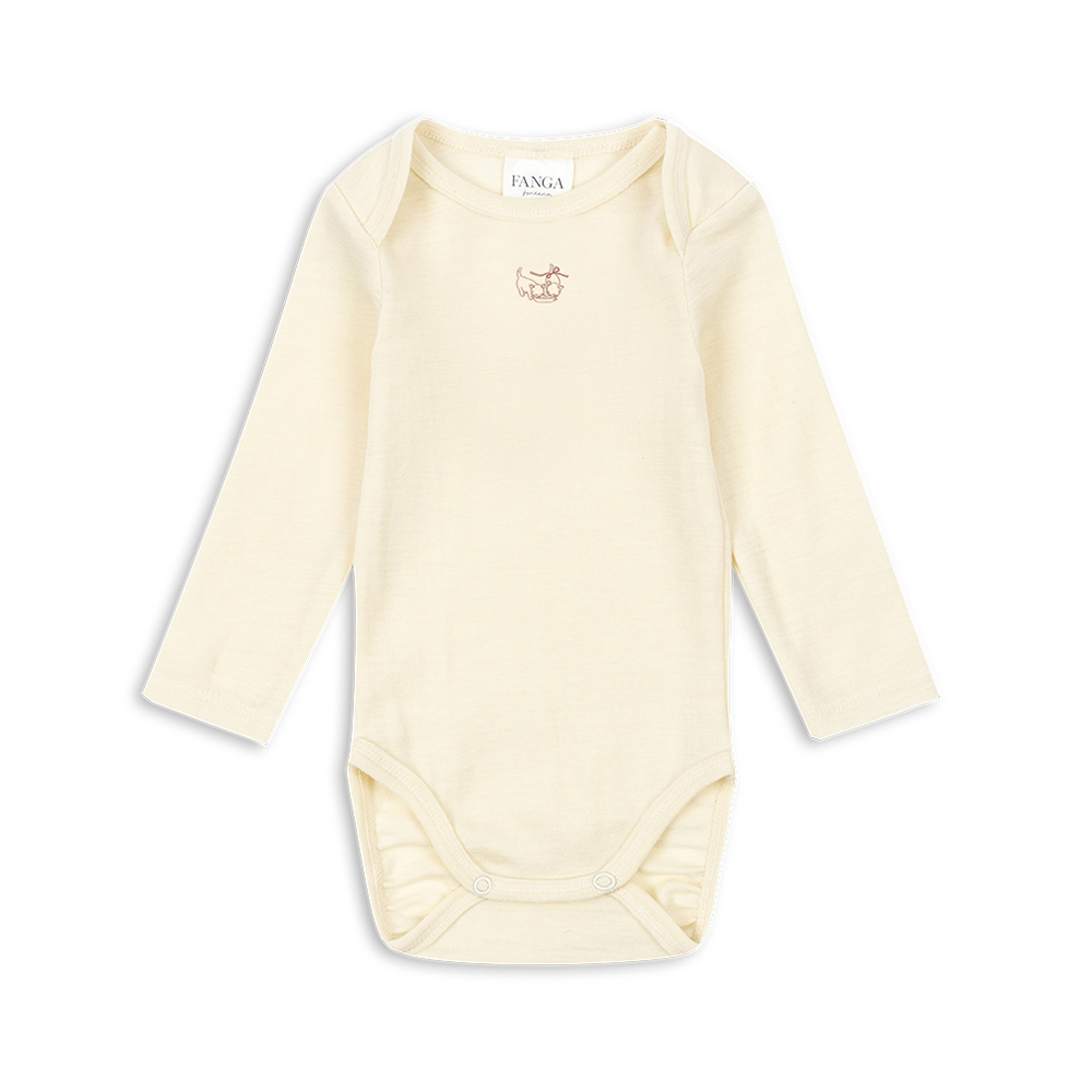 Fanga Fontana Body aus Merinowolle &#39;Erba&#39; Beige Melange