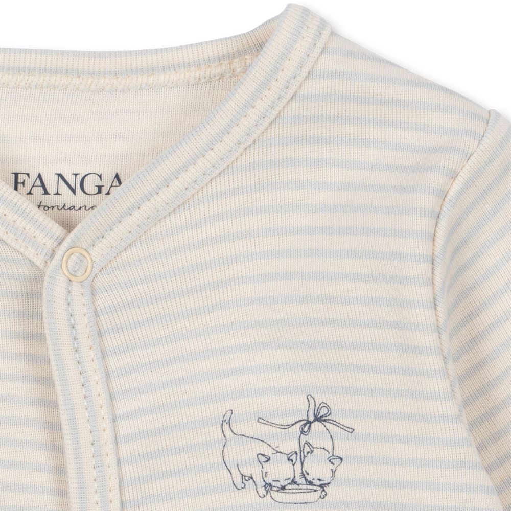 Fanga Fontana Onesie &#39;Fio&#39; Tea Stripe Grey Dawn