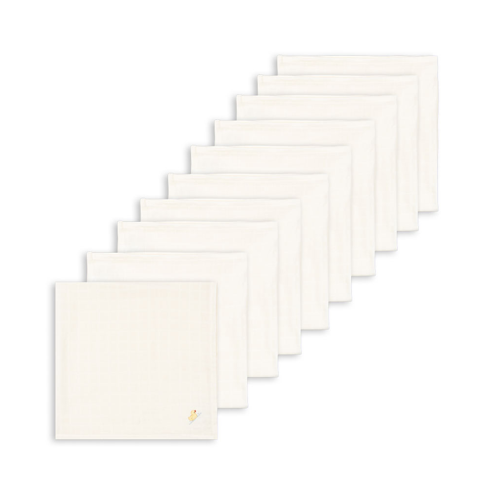 Fanga Fontana Lot de 10 langes en mousseline « Novoli » blanc antique