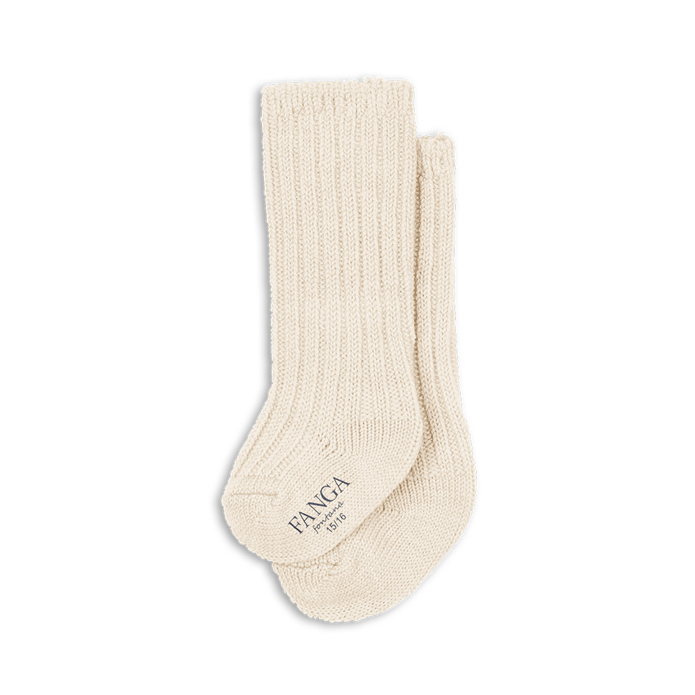 Fanga Fontana Baby Stricksocken  &#39;Lana&#39; Off White Melange