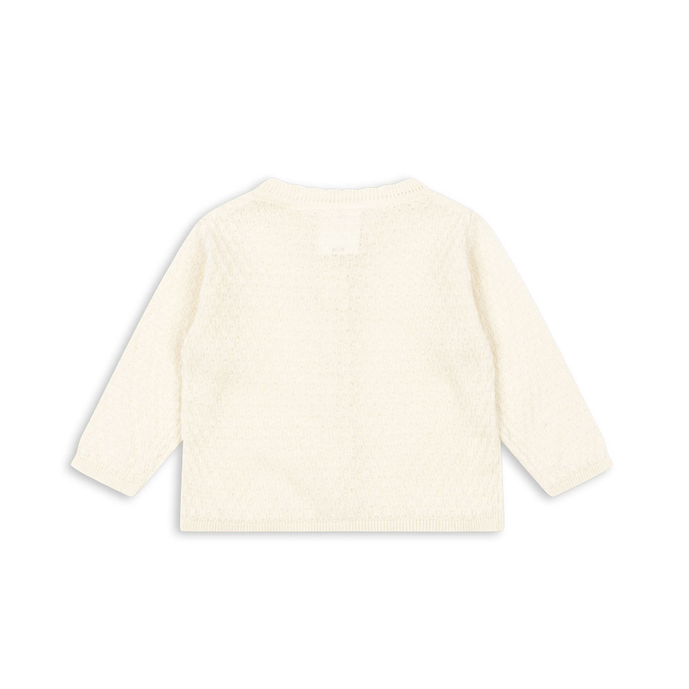 Fanga Fontana Baby Pointelle-Cardigan &#39;Venti&#39; Antique White